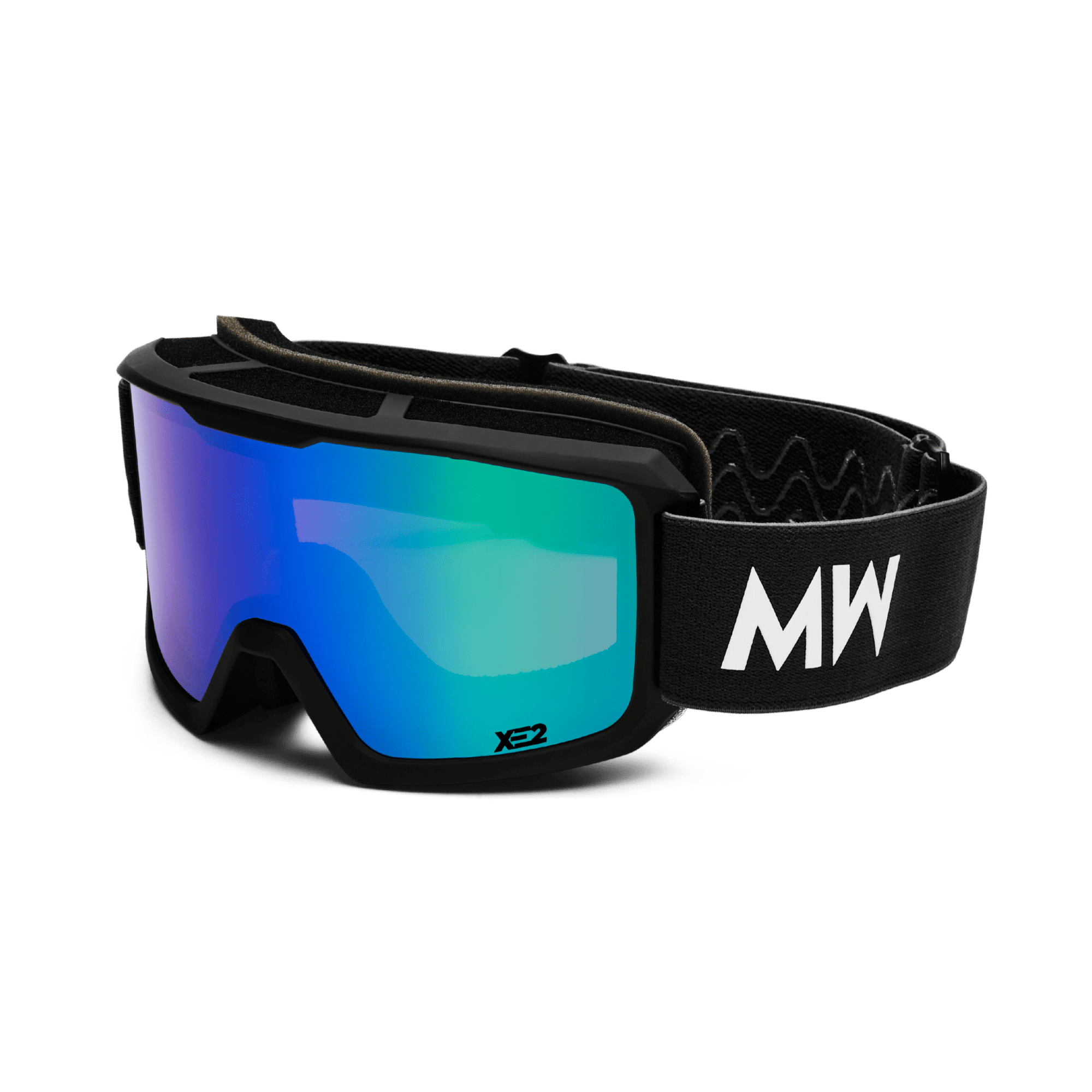 Messy Weekend Ski Goggles, FERDI XE2, UV400, Black Green Mirrored - PUNCH Watch & Eyewear - MESSY WEEKEND