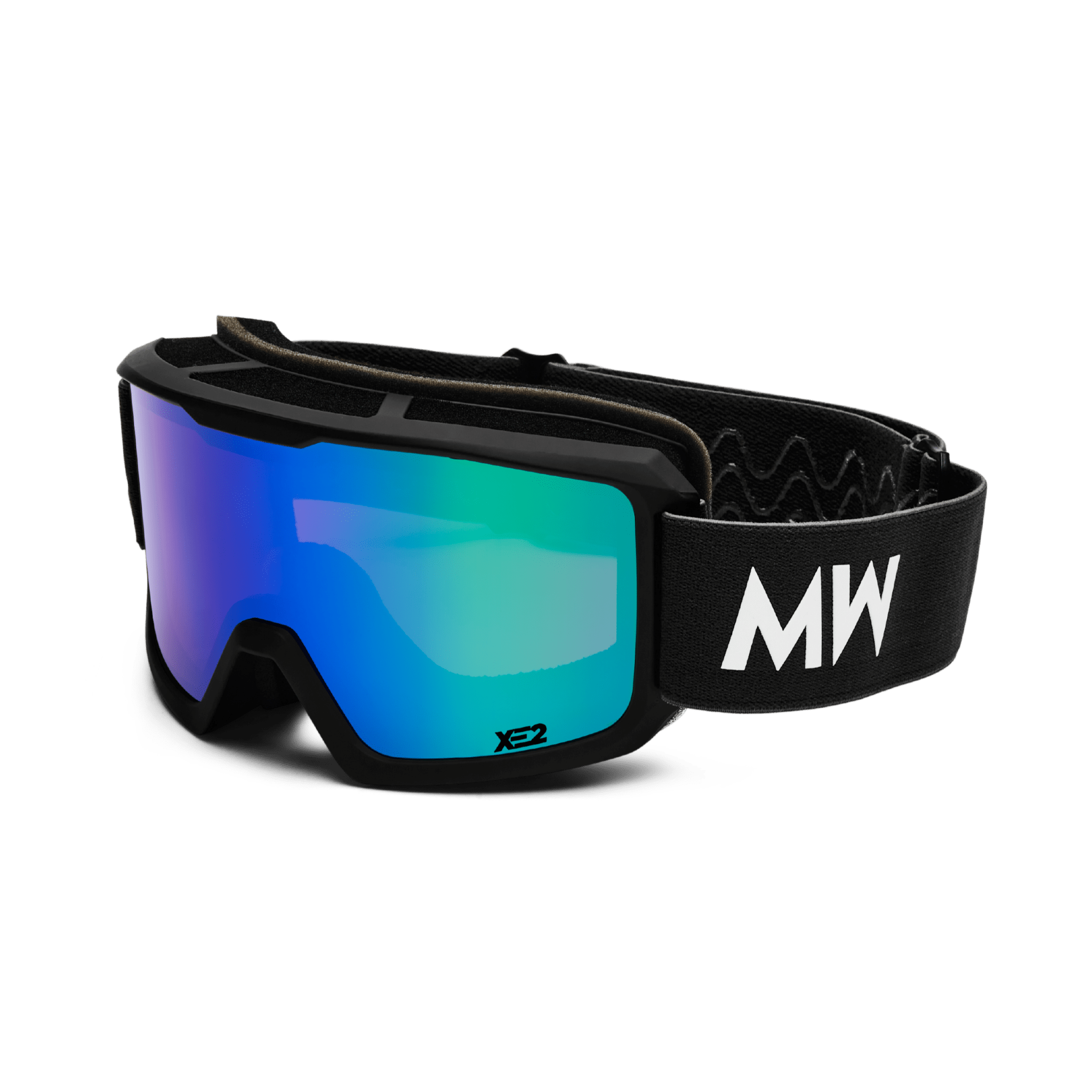 Messy Weekend Ski Goggles, FERDI XE2, UV400, Black Green Mirrored - PUNCH Watch & Eyewear - MESSY WEEKEND