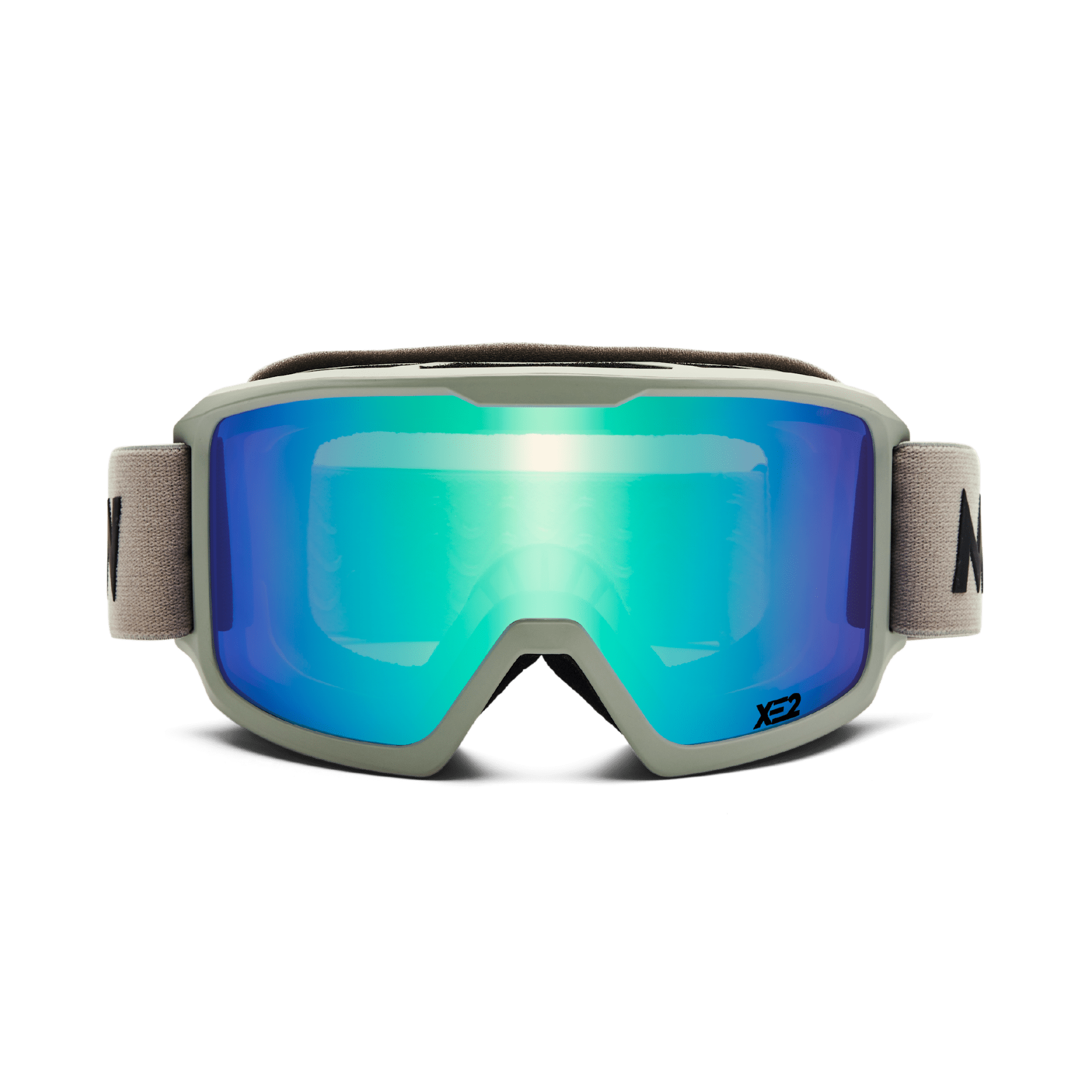 Messy Weekend Ski Goggles, FERDI XE2, UV400, Light Grey, Green Mirrored - PUNCH Watch & Eyewear - MESSY WEEKEND