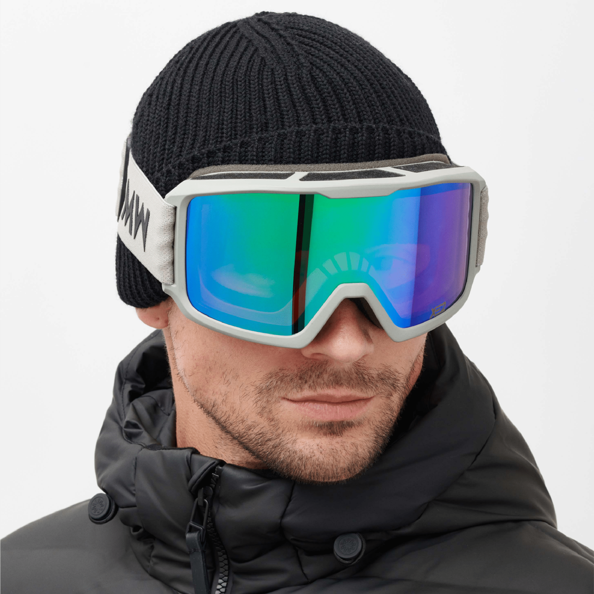 Messy Weekend Ski Goggles, FERDI XE2, UV400, Light Grey, Green Mirrored - PUNCH Watch & Eyewear - MESSY WEEKEND