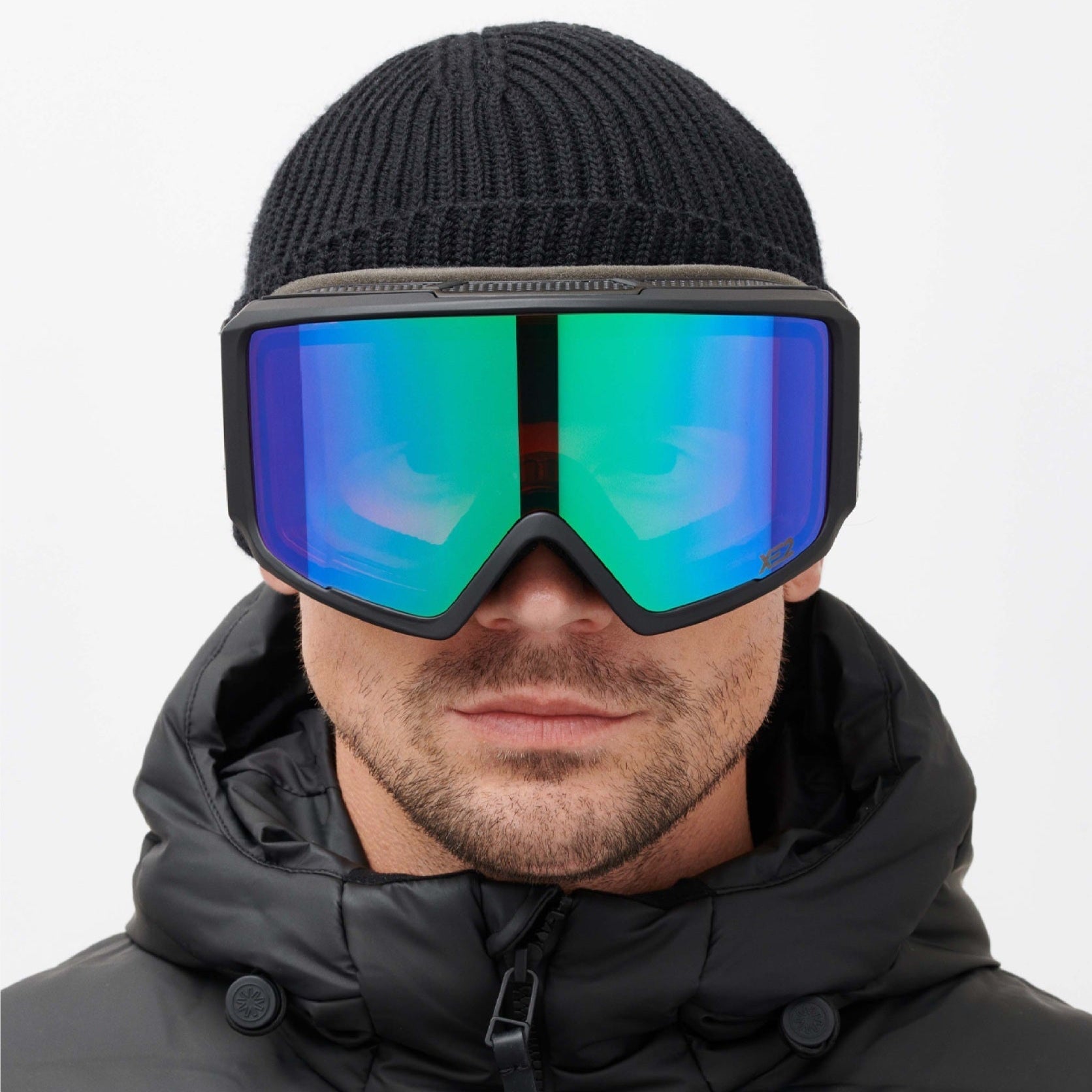 Messy Weekend Ski Goggles, FLIP XE2, UV400, Black Green Mirrored - PUNCH Watch & Eyewear - MESSY WEEKEND