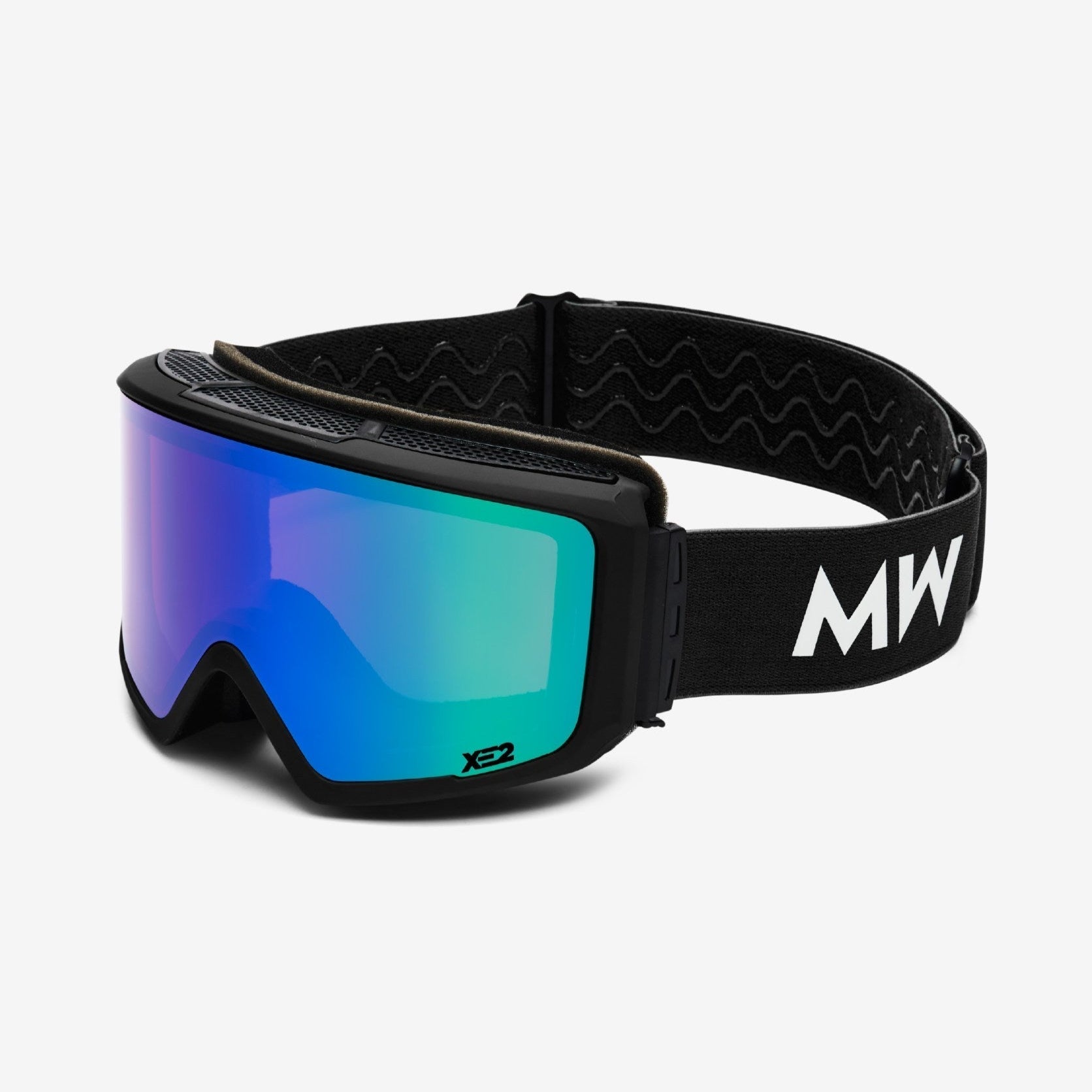 Messy Weekend Ski Goggles, FLIP XE2, UV400, Black Green Mirrored - PUNCH Watch & Eyewear - MESSY WEEKEND