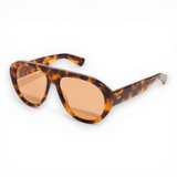 MICK Amber Tortoise Oversized Aviator Sunglasses Amber Tint Lens by Messy Weekend