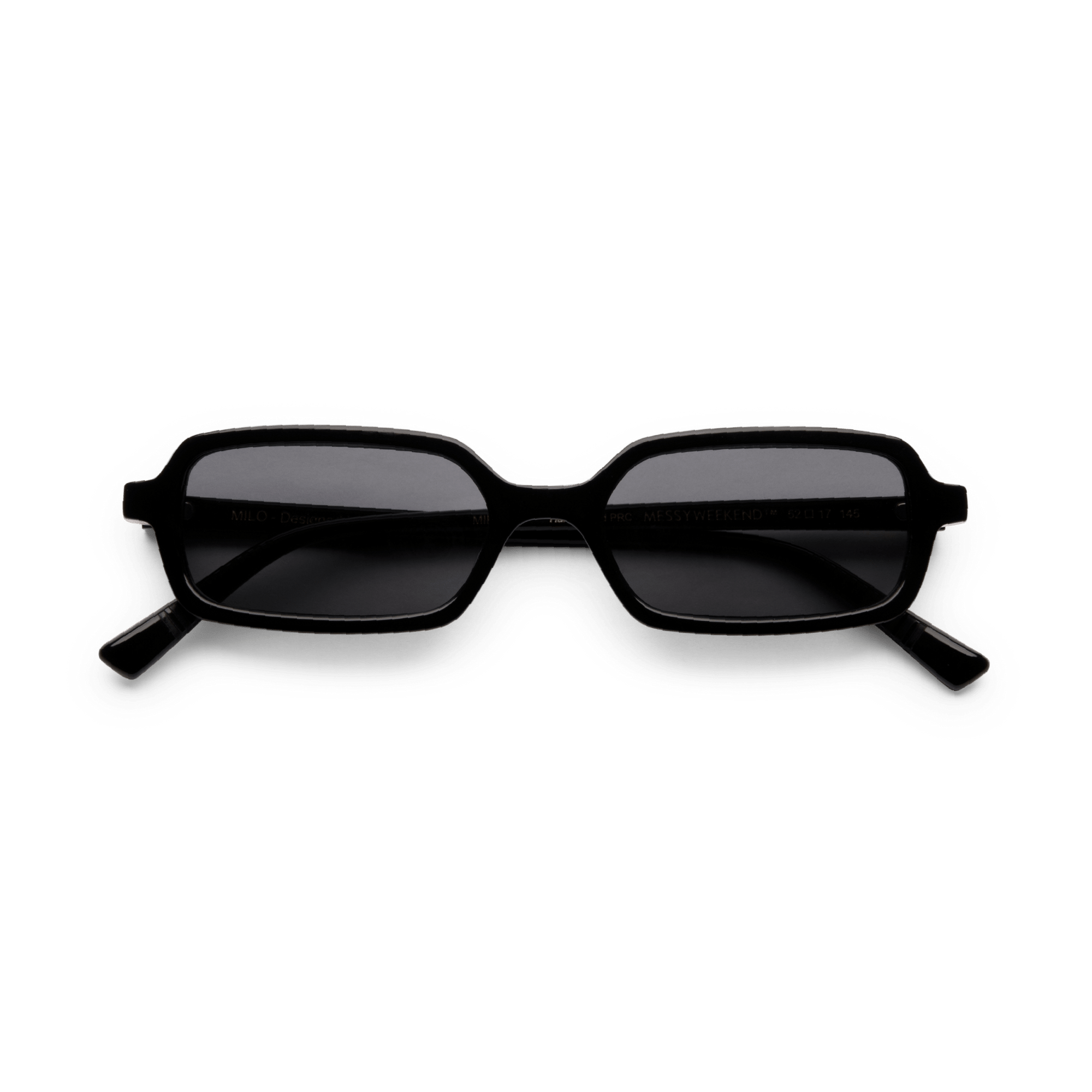 MILO Black Slim Rectangular Sunglasses by Messy Weekend - PUNCH Watch & Eyewear - MESSY WEEKEND