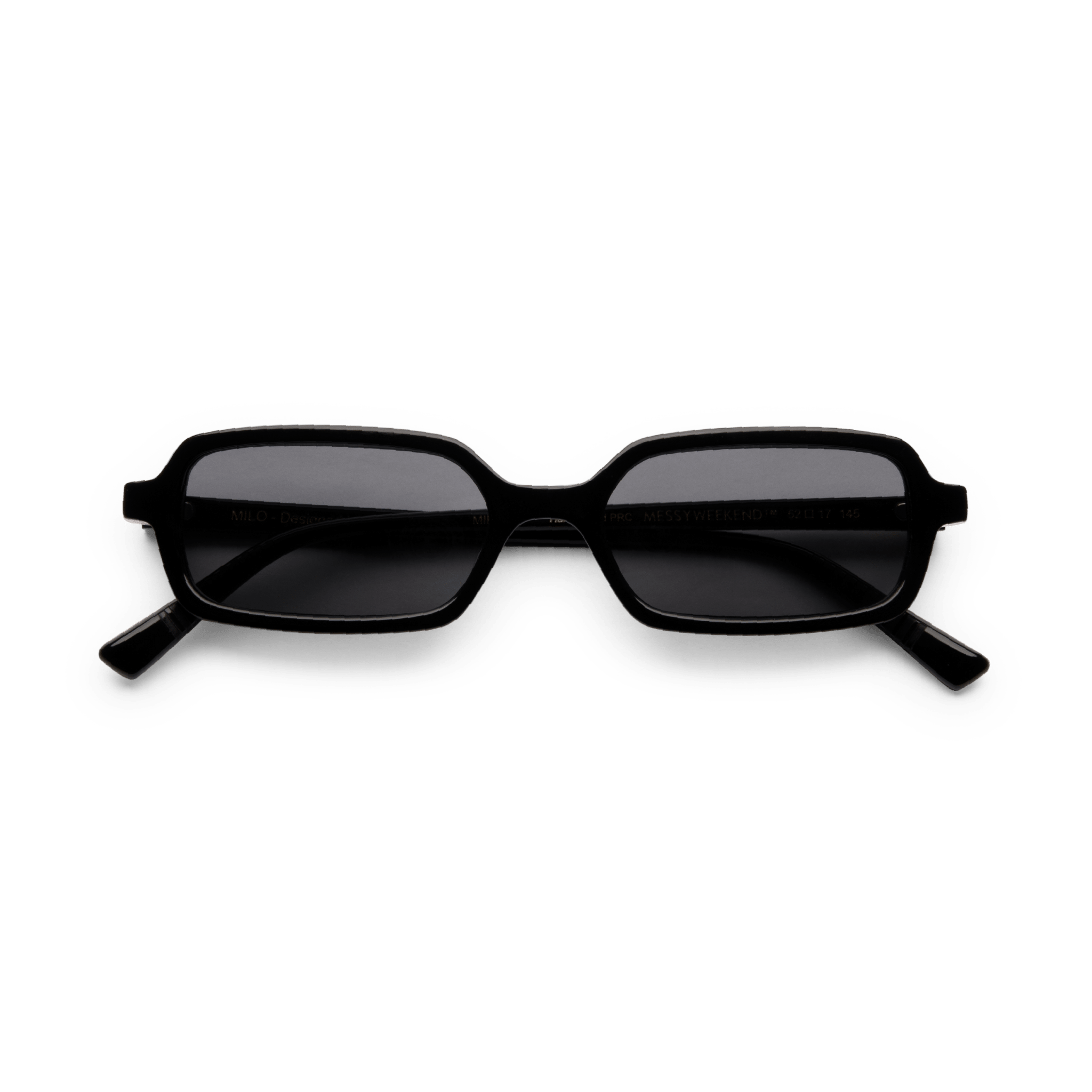 MILO Black Slim Rectangular Sunglasses by Messy Weekend - PUNCH Watch & Eyewear - MESSY WEEKEND