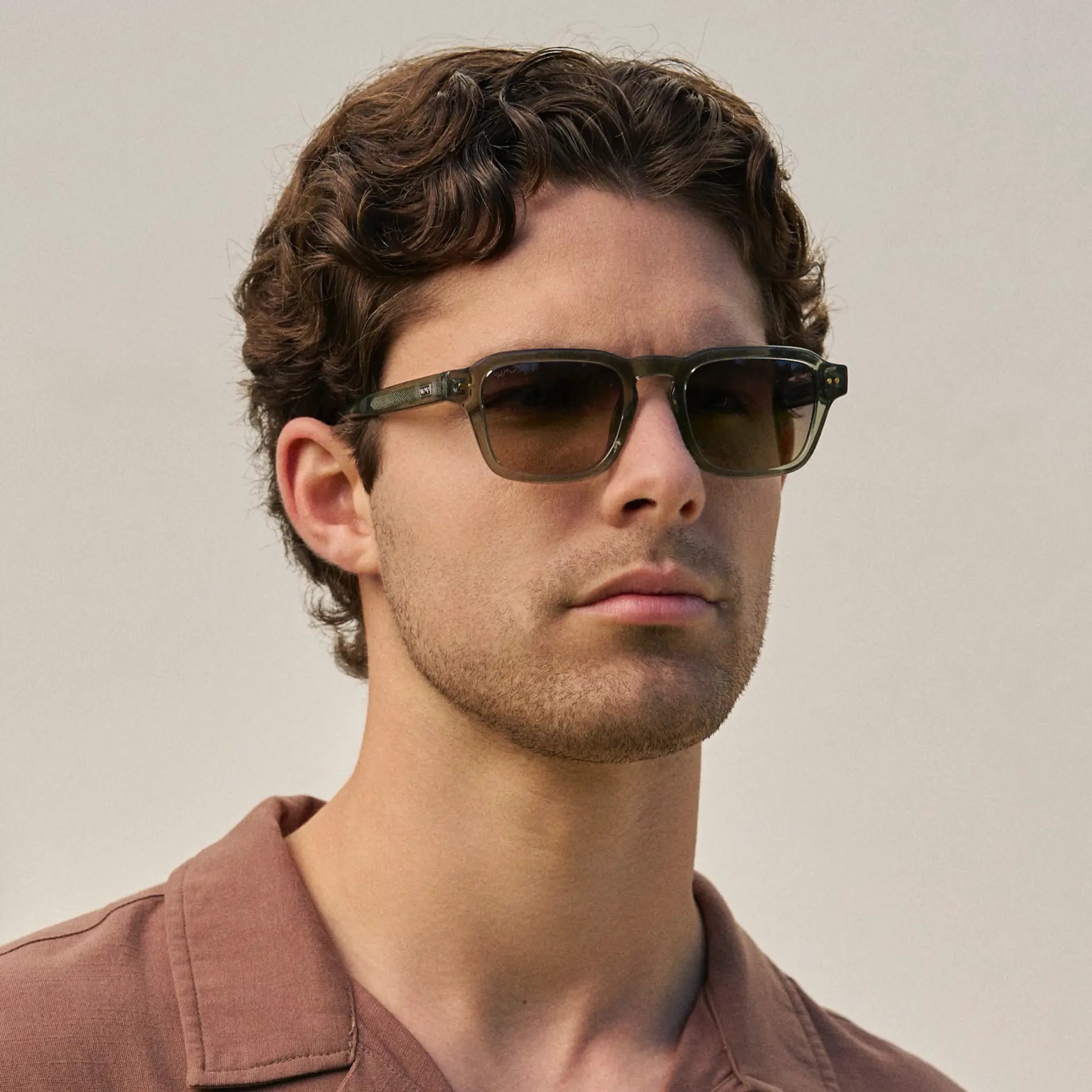 MORRIS Rectangular Polarised Sunglasses for Men Sage Green l WMP Eyewear - PUNCH Watch & Eyewear - WMP Eyewear