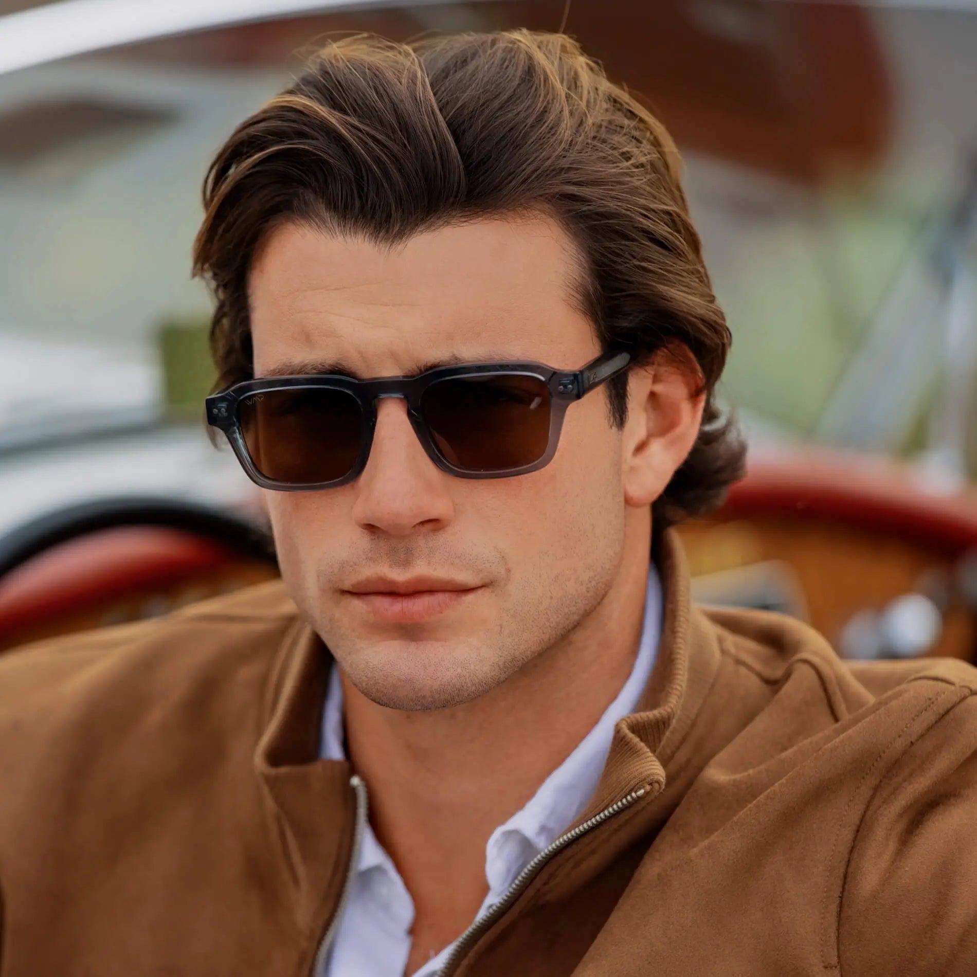 MORRIS Rectangular Polarised Sunglasses for Men Stone Blue l WMP Eyewear - PUNCH Watch & Eyewear - WMP Eyewear