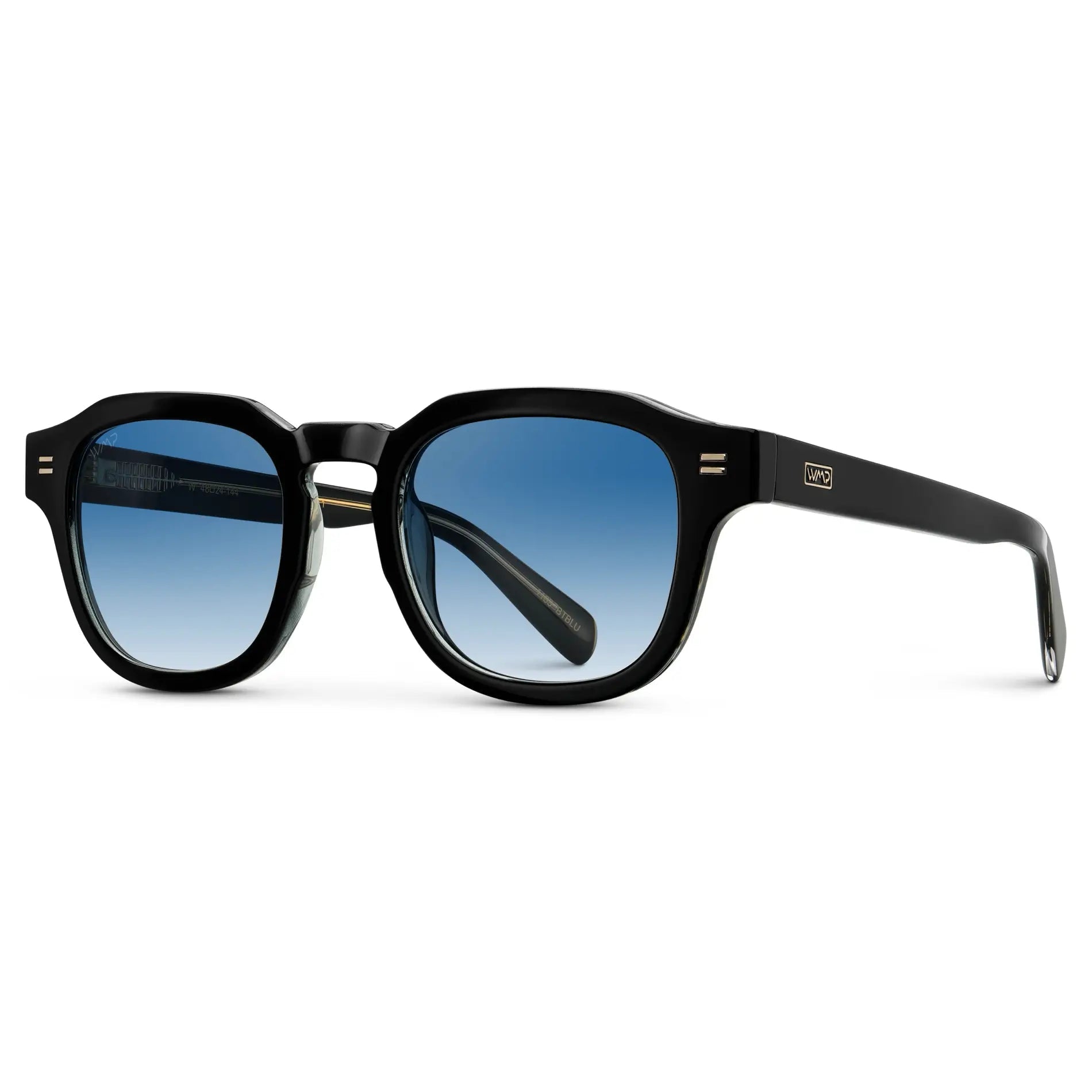 NELSON Thick Framed Men's Sunglasses Black / Blue Tinted Lens l WMP Eyewear - PUNCH Watch & Eyewear - WMP Eyewear