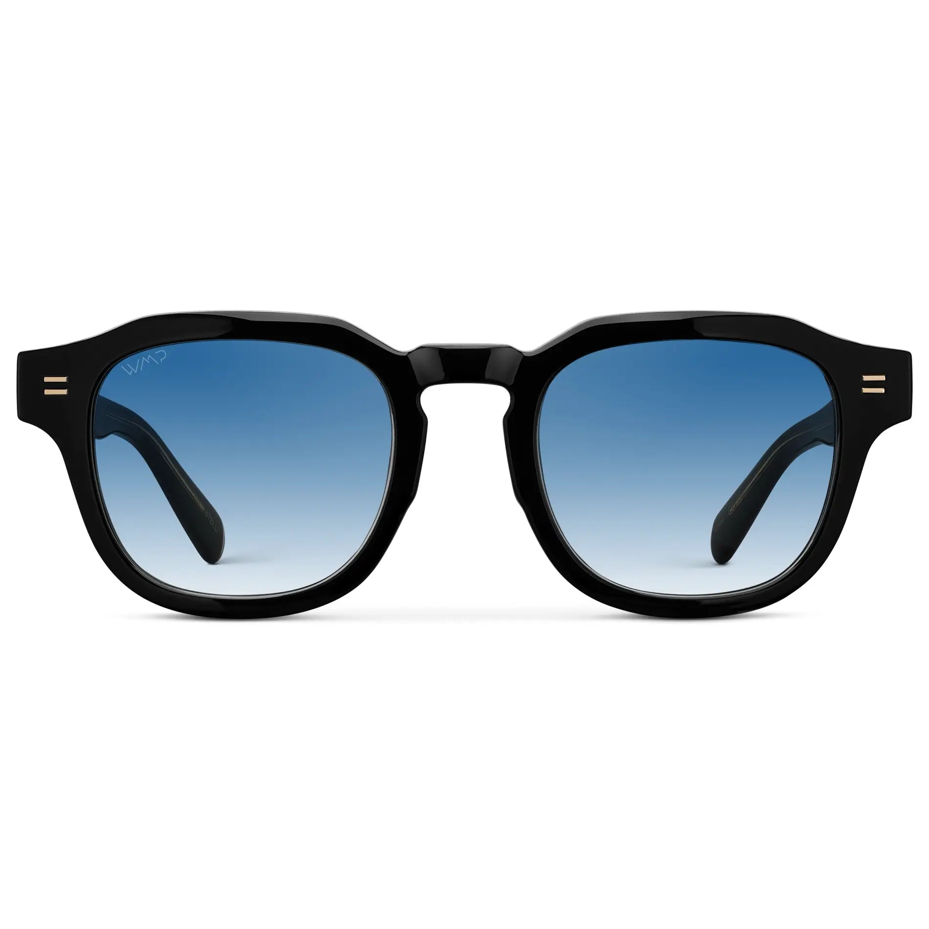 NELSON Thick Framed Men's Sunglasses Black / Blue Tinted Lens l WMP Eyewear - PUNCH Watch & Eyewear - WMP Eyewear
