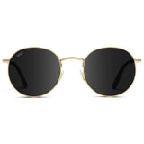 NEVADA Unisex Vintage Retro Sunglasses in Gold, Black Lens by WMP Eyewear