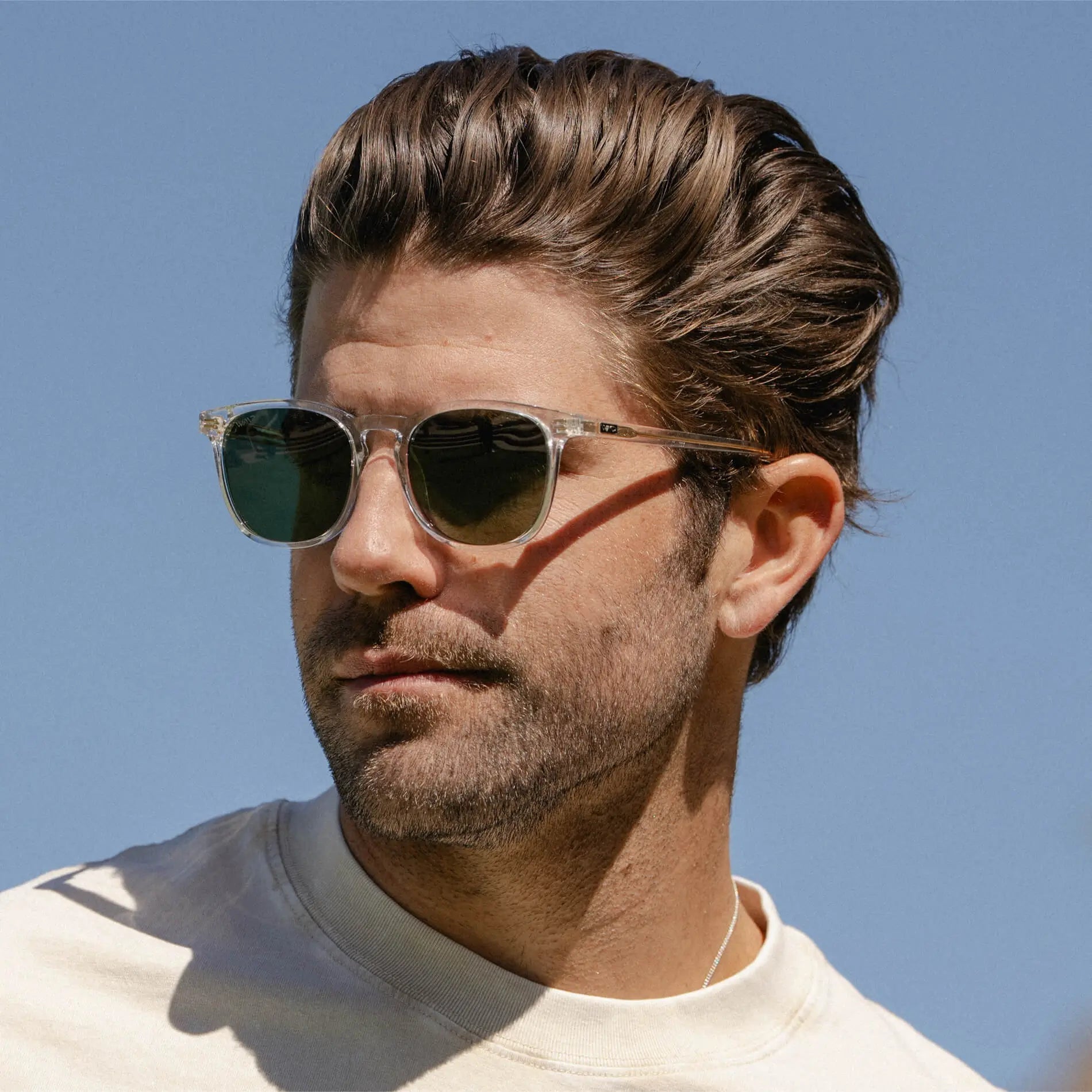 NICK Polarized Men's l Women's Sunglasses in Glossy Clear by WMP Eyewear - PUNCH Watch & Eyewear - WMP Eyewear