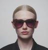 Female model wearing Oversized Lilly Sunglasses with light tortoiseshell frame  AKJAERBEDE - PUNCH Watch & Eyewear vid