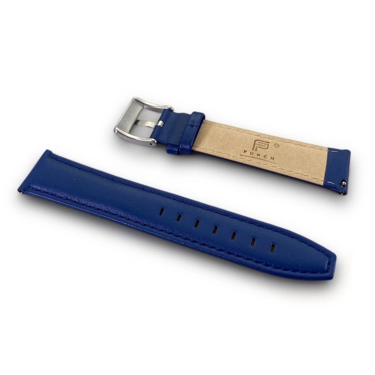 PUNCH SEMPER Genuine Leather Blue Watch Strap Silver Buckle - PUNCH Watch & Eyewear - Punch Watch Design