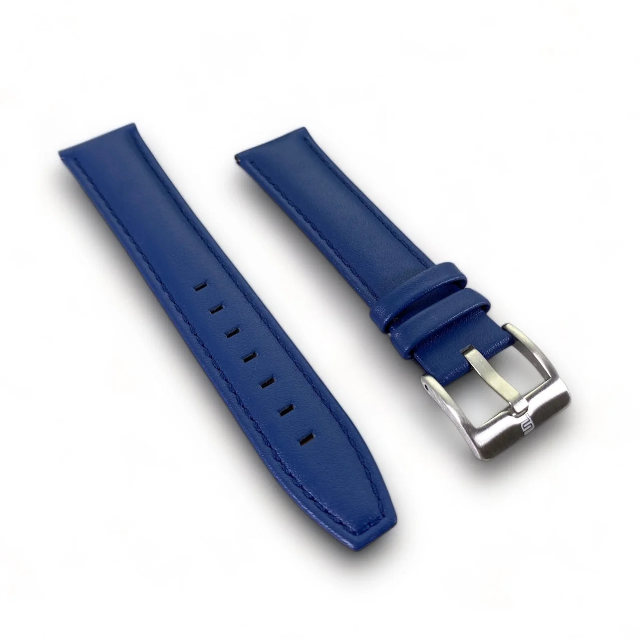 PUNCH SEMPER Genuine Leather Blue Watch Strap Silver Buckle - Punch Watch Design 