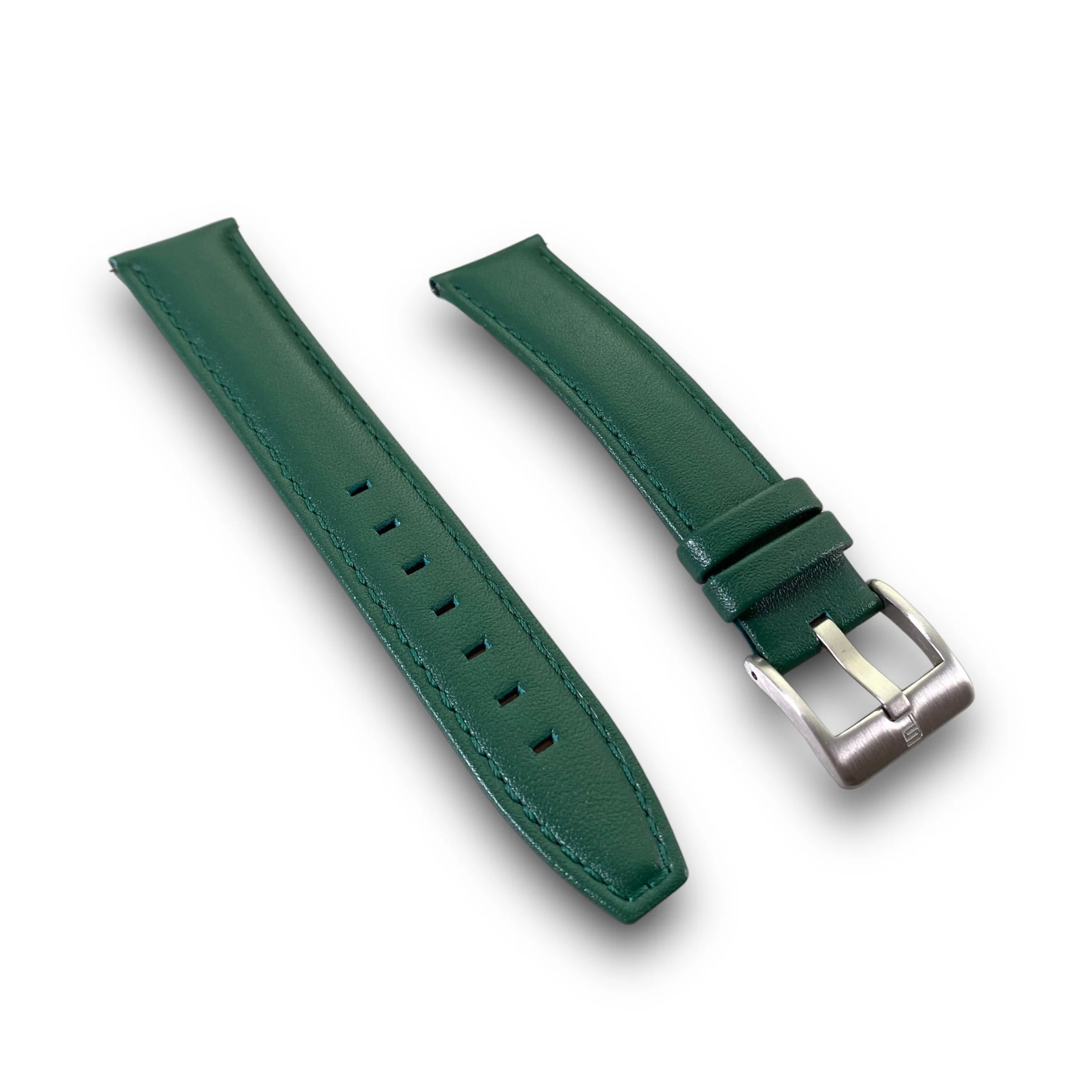 PUNCH SEMPER Genuine Leather Green Watch Strap Silver Buckle - Punch Watch Design 