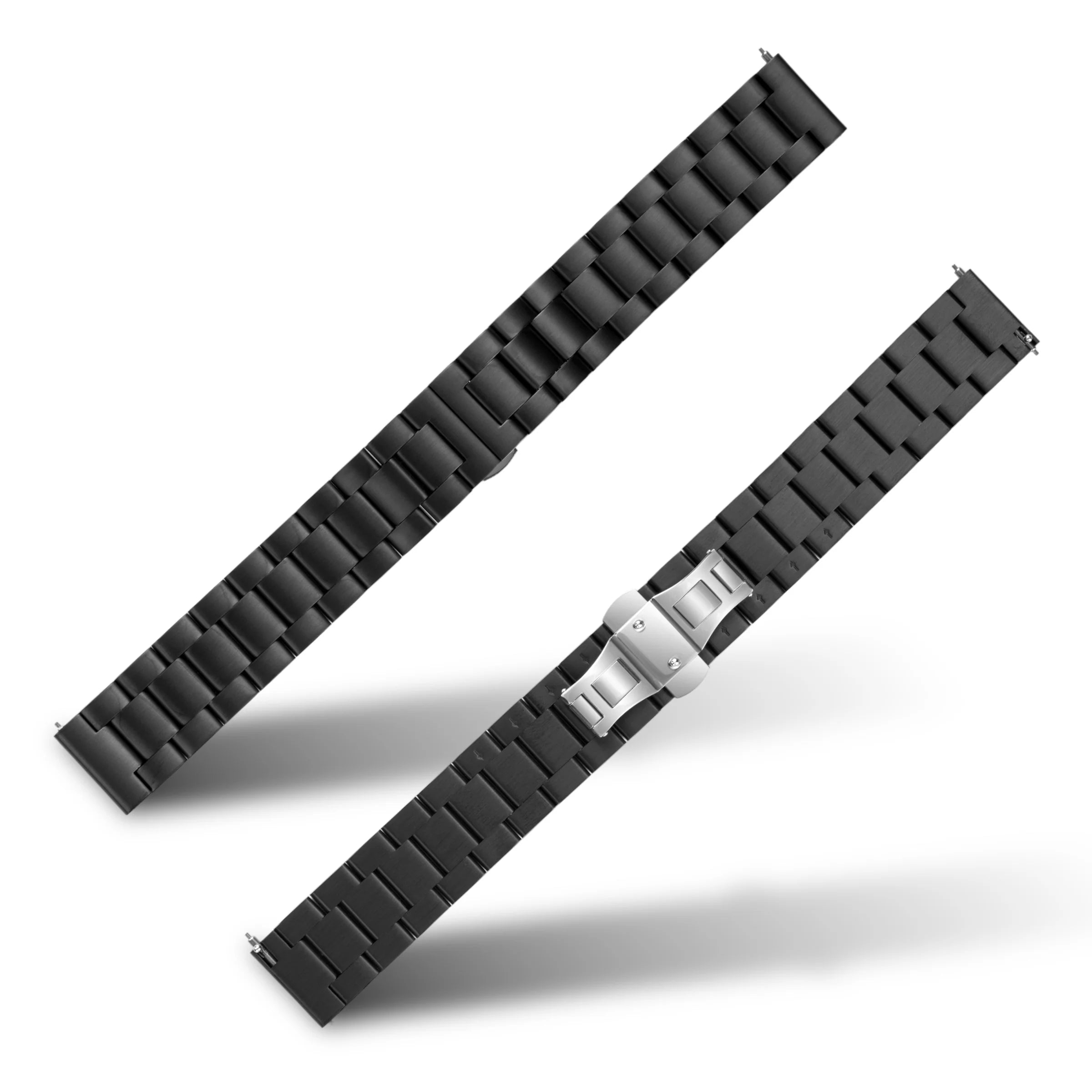 PUNCH SEMPER Black Stainless Steel Metal Watch Strap - Butterfly Band - Punch Watch Design 