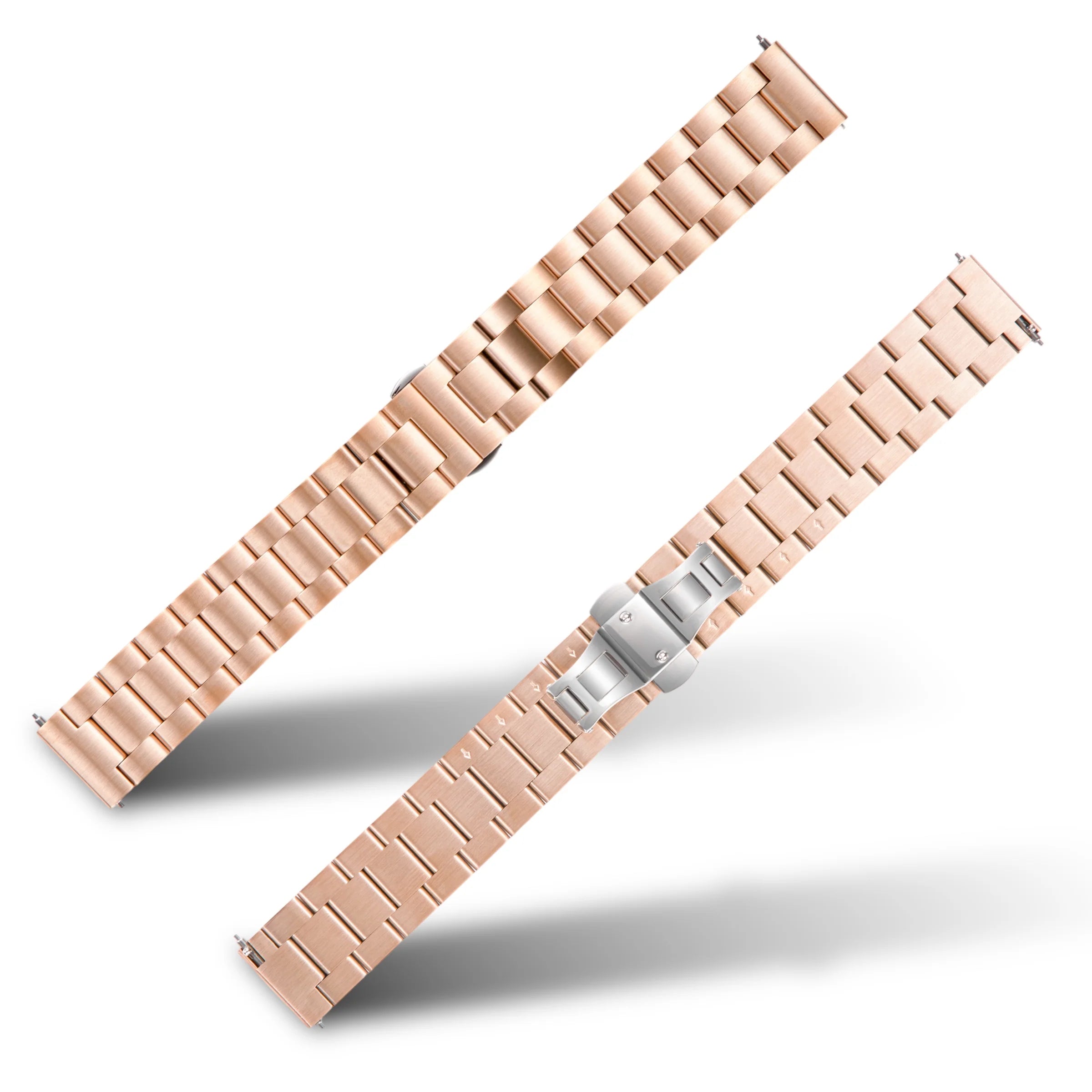PUNCH SEMPER Rose Gold Stainless Metal Watch Strap - Butterfly Band - Punch Watch Design 