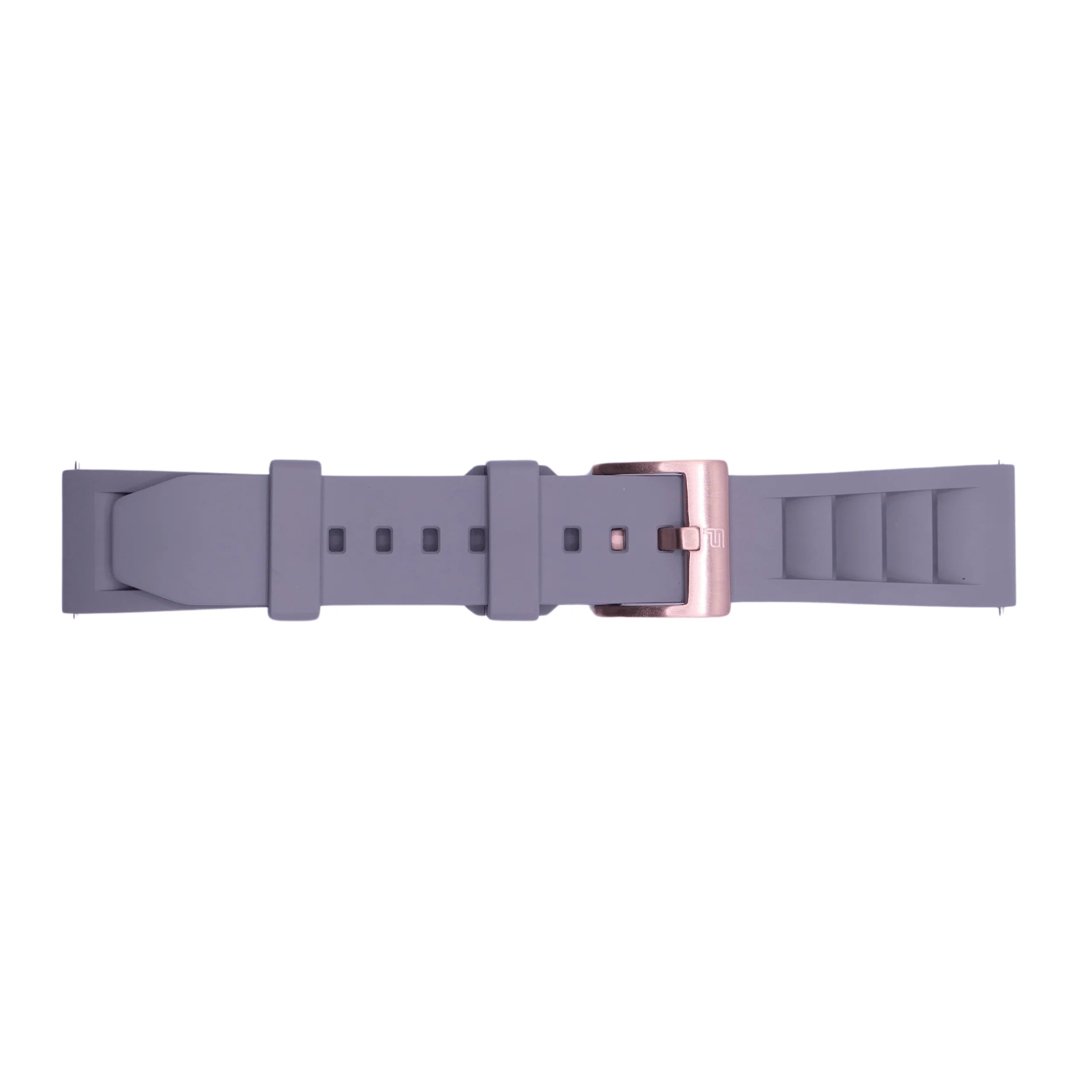 PUNCH SEMPER Grey Rubber Watch Strap, Rose Gold Buckle - Punch Watch Design 