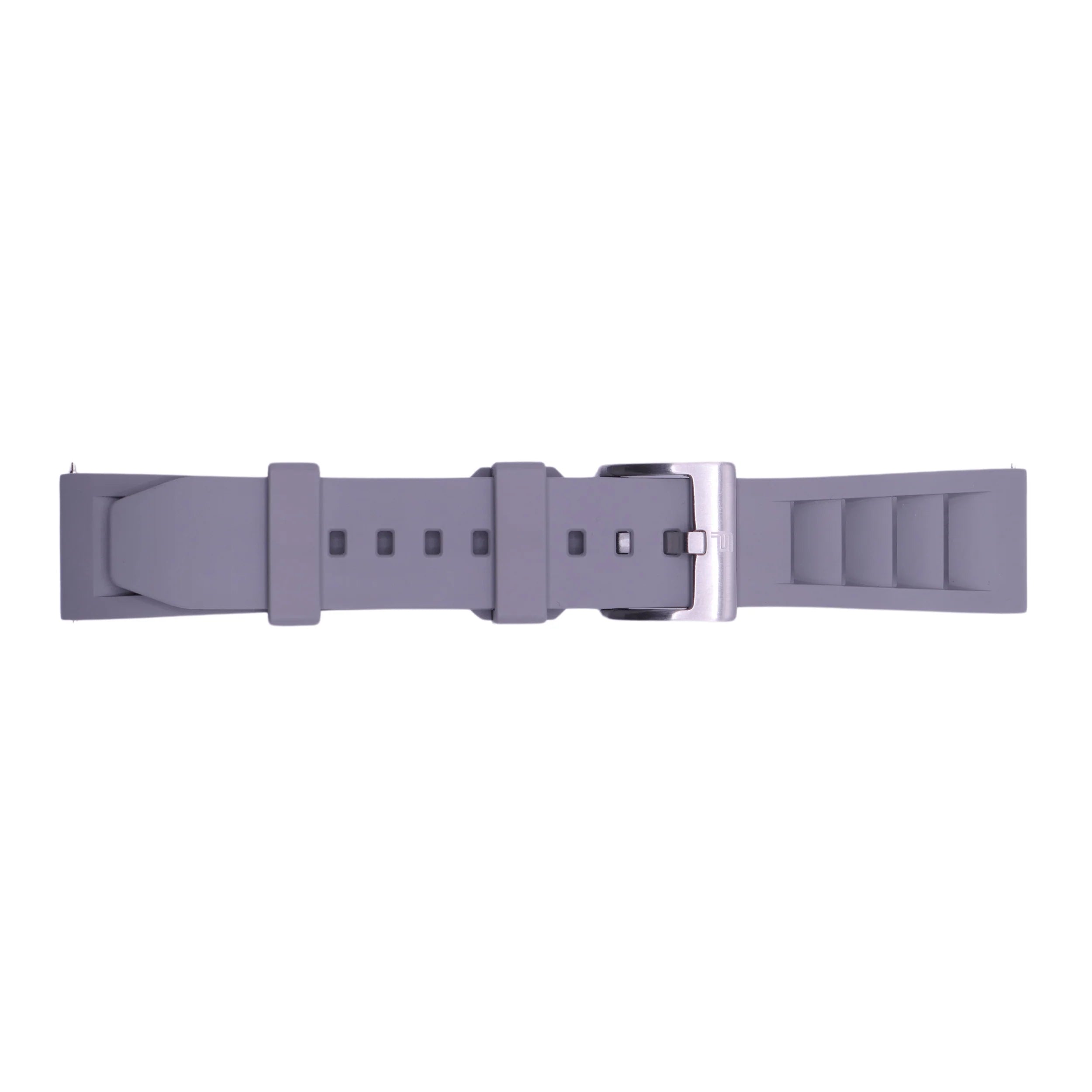 PUNCH SEMPER Grey Rubber Watch Strap, Silver Buckle - Punch Watch Design 