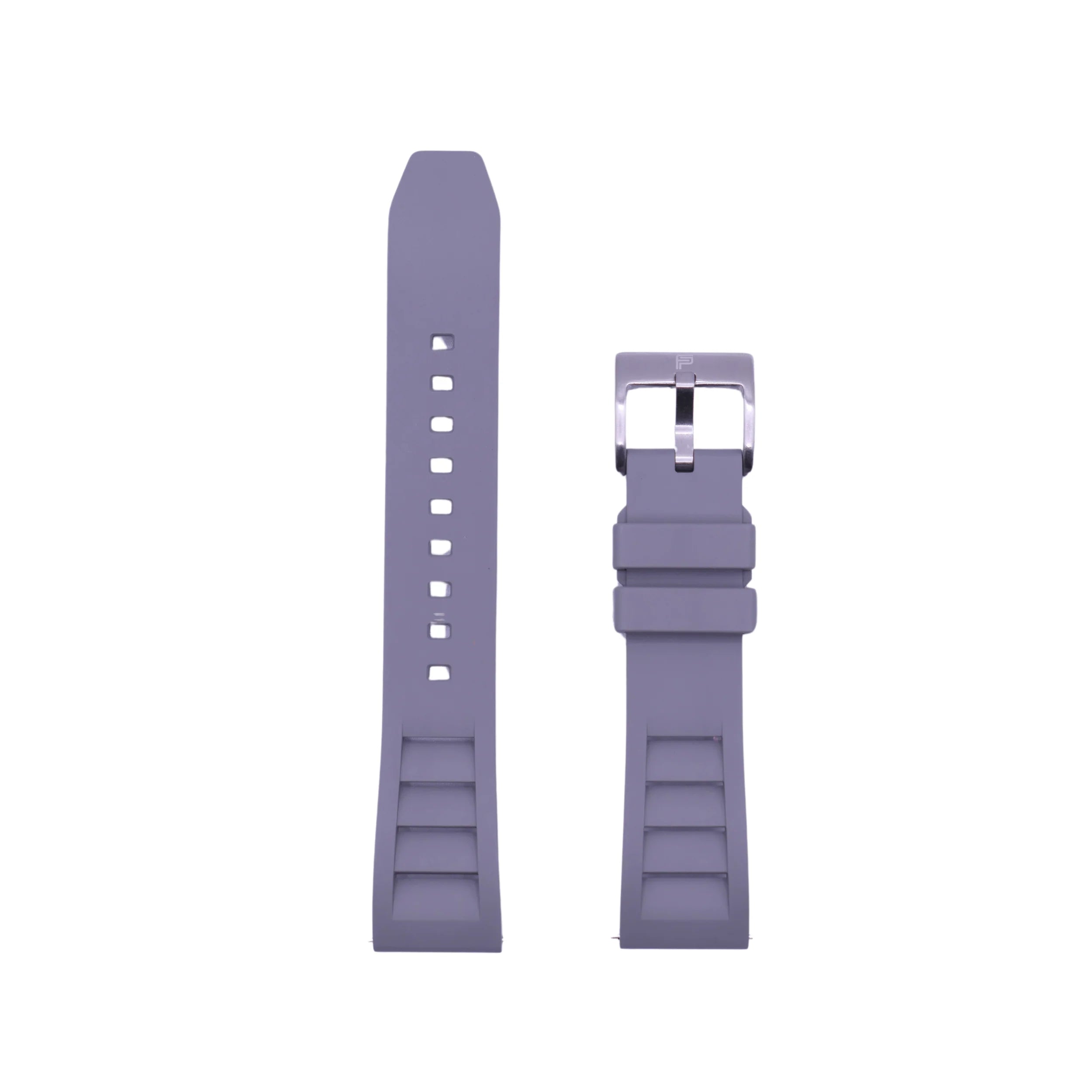 PUNCH SEMPER Grey Rubber Watch Strap, Silver Buckle - PUNCH Watch & Eyewear - Punch Watch Design