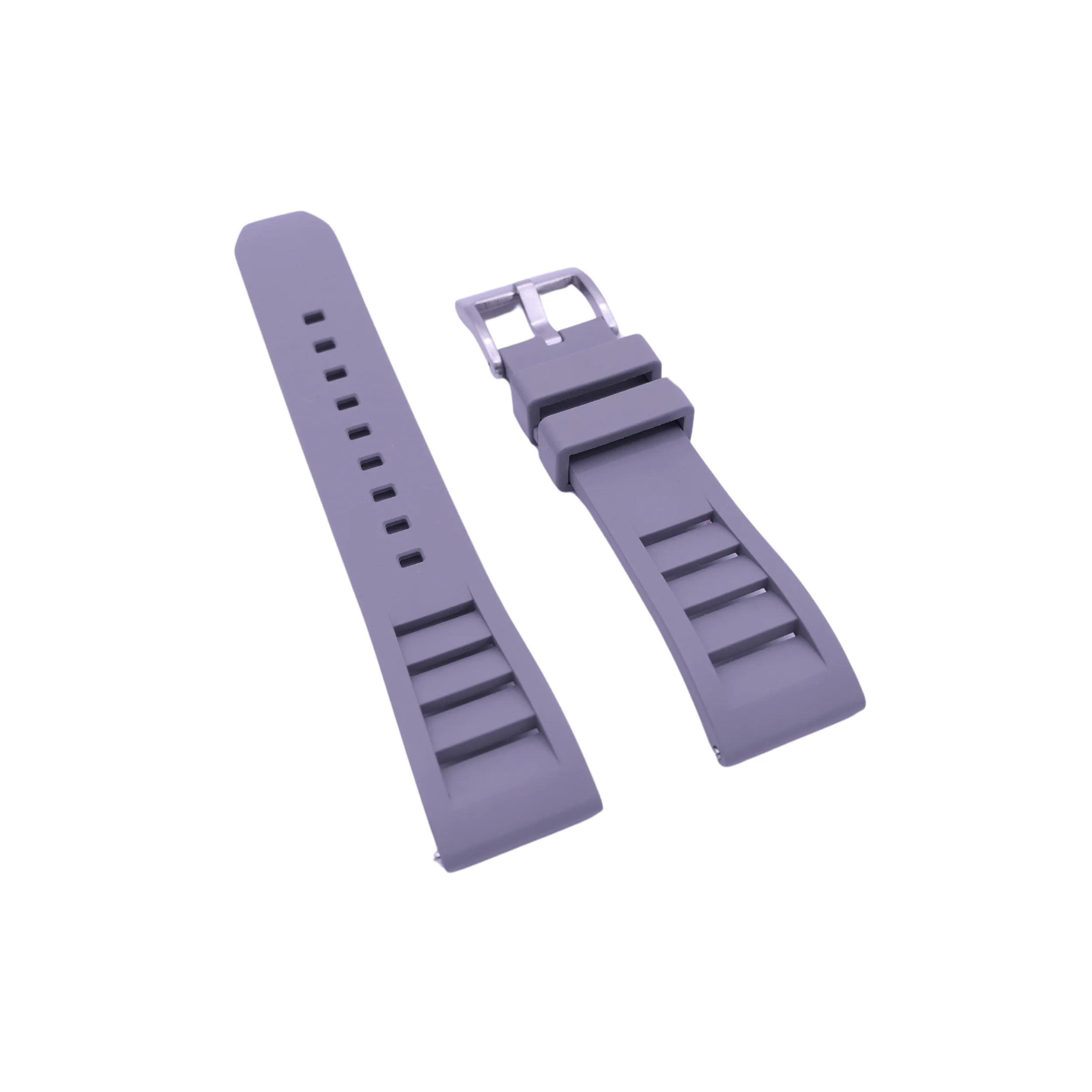 PUNCH SEMPER Grey Rubber Watch Strap, Silver Buckle - PUNCH Watch & Eyewear - Punch Watch Design