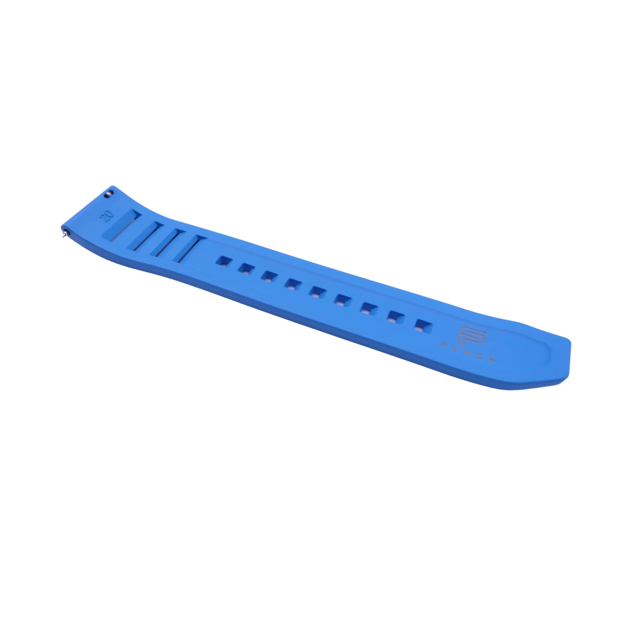 PUNCH SEMPER Light Blue Rubber Watch Strap, Silver Buckle - PUNCH Watch & Eyewear - Punch Watch Design