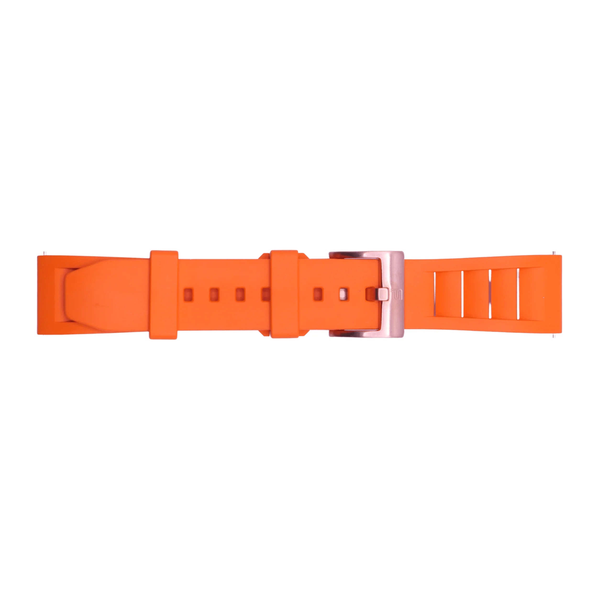 PUNCH SEMPER Orange Rubber Watch Strap, Rose Gold Buckle - Punch Watch Design 