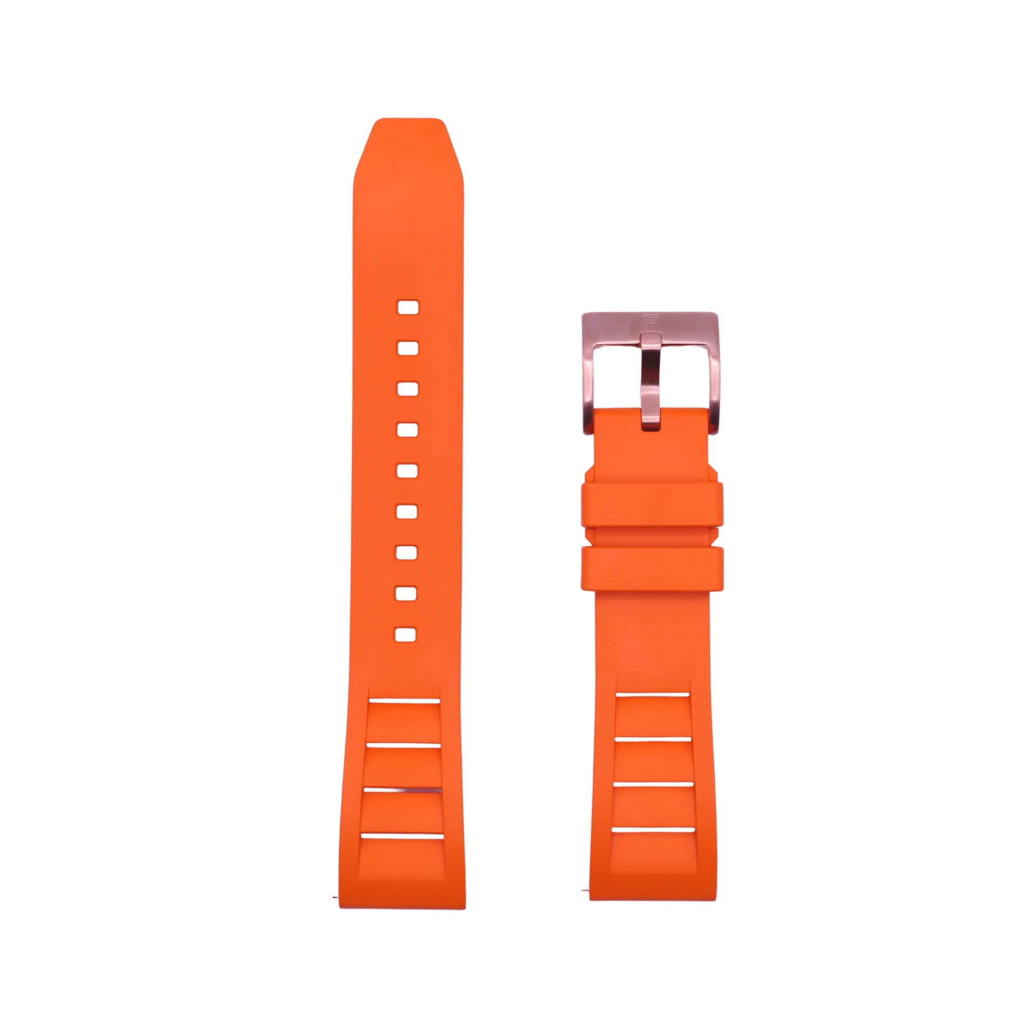 PUNCH SEMPER Orange Rubber Watch Strap, Rose Gold Buckle - PUNCH Watch & Eyewear - Punch Watch Design