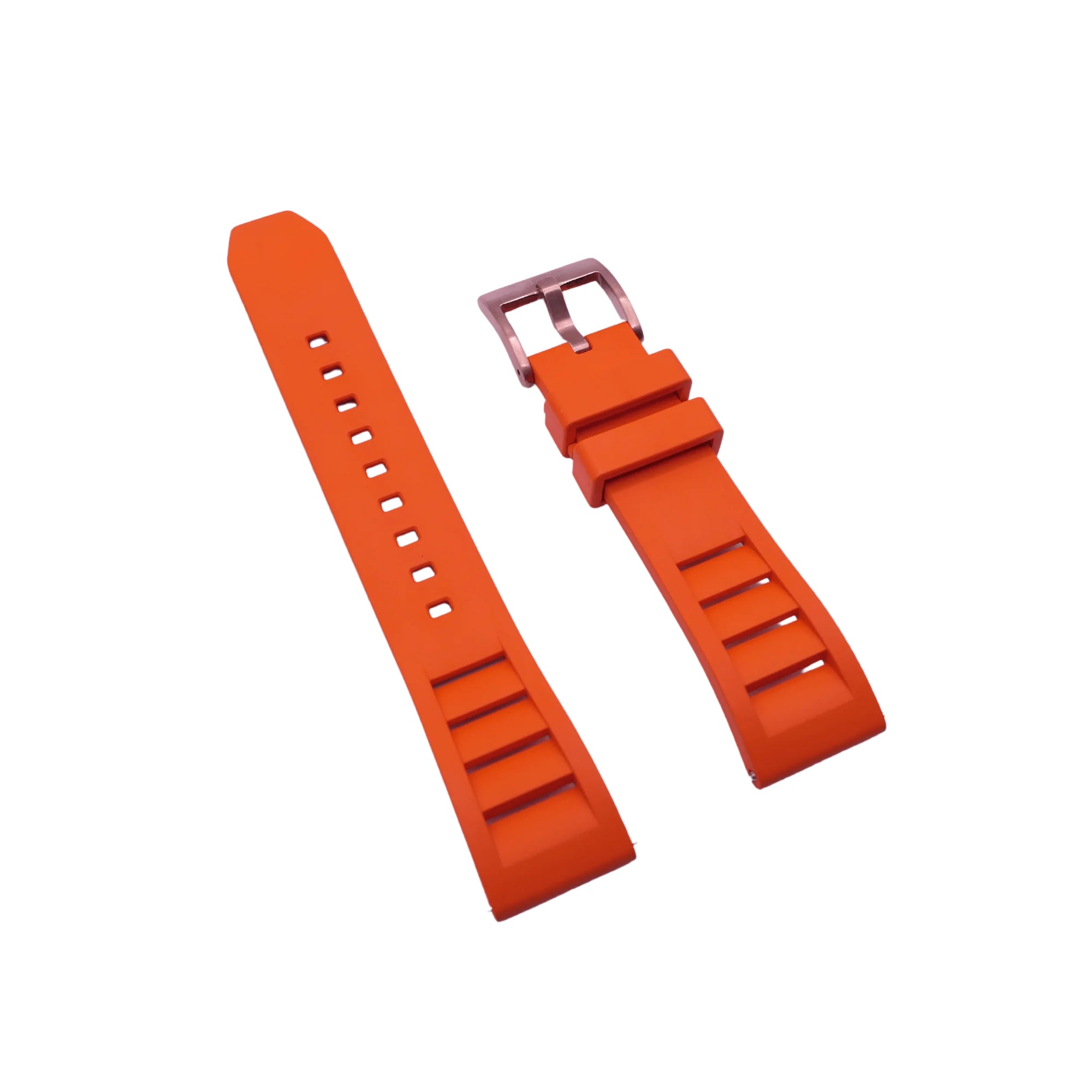PUNCH SEMPER Orange Rubber Watch Strap, Rose Gold Buckle - PUNCH Watch & Eyewear - Punch Watch Design