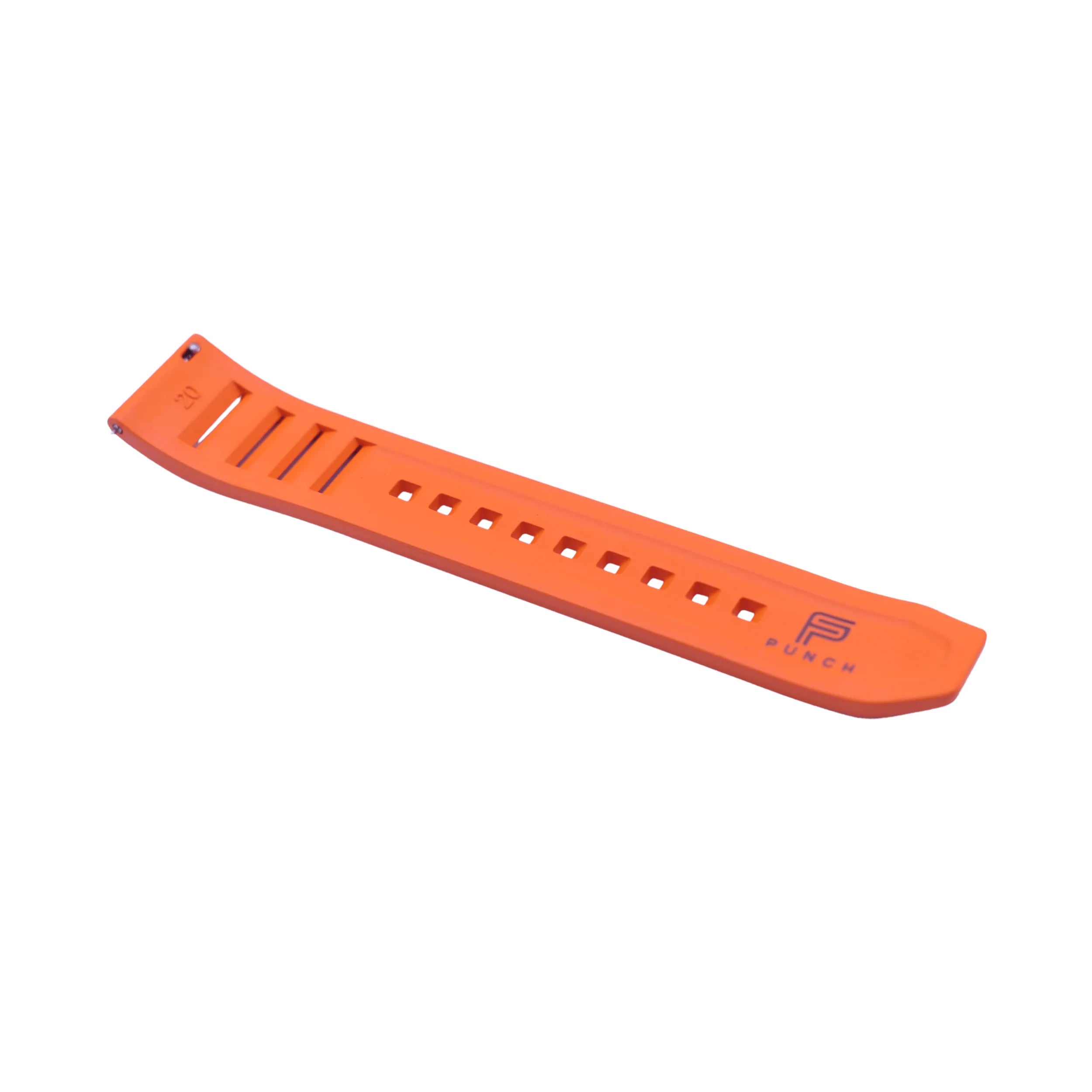 PUNCH SEMPER Orange Rubber Watch Strap, Silver Buckle - PUNCH Watch & Eyewear - Punch Watch Design