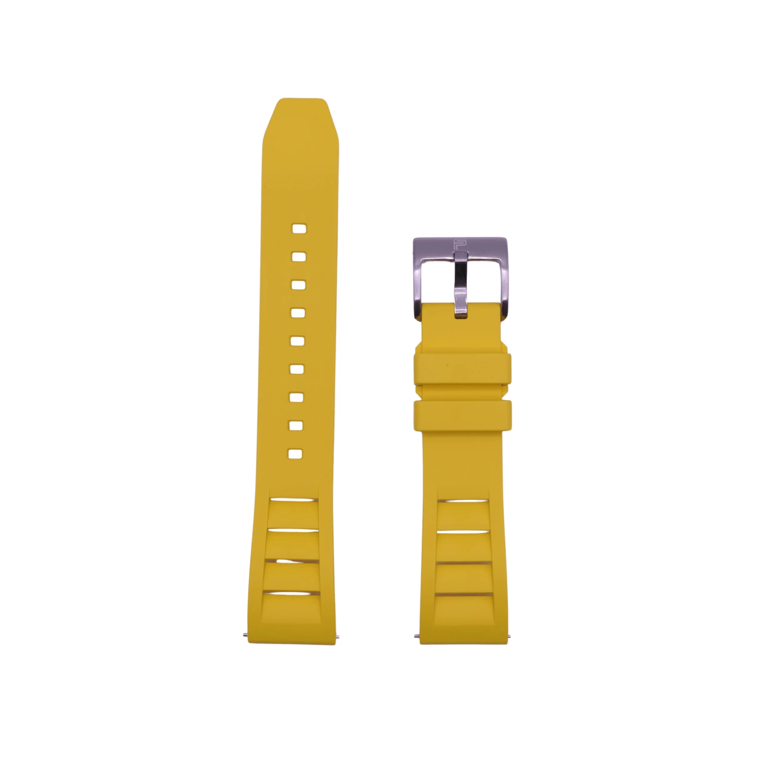 PUNCH SEMPER Yellow Rubber Watch Strap, Silver Buckle - PUNCH Watch & Eyewear - Punch Watch Design