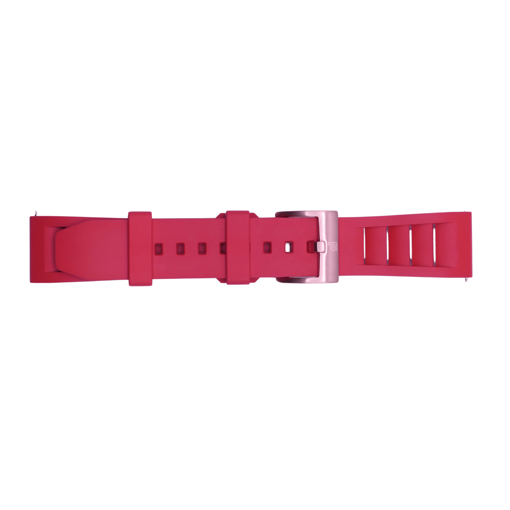 PUNCH SEMPER Red Rubber Watch Strap, Rose Gold Buckle - PUNCH Watch & Eyewear - Punch Watch Design