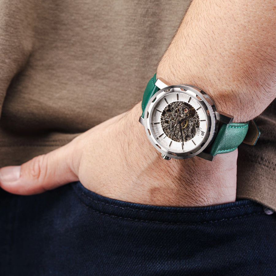 SILVER | Green Leather – 3