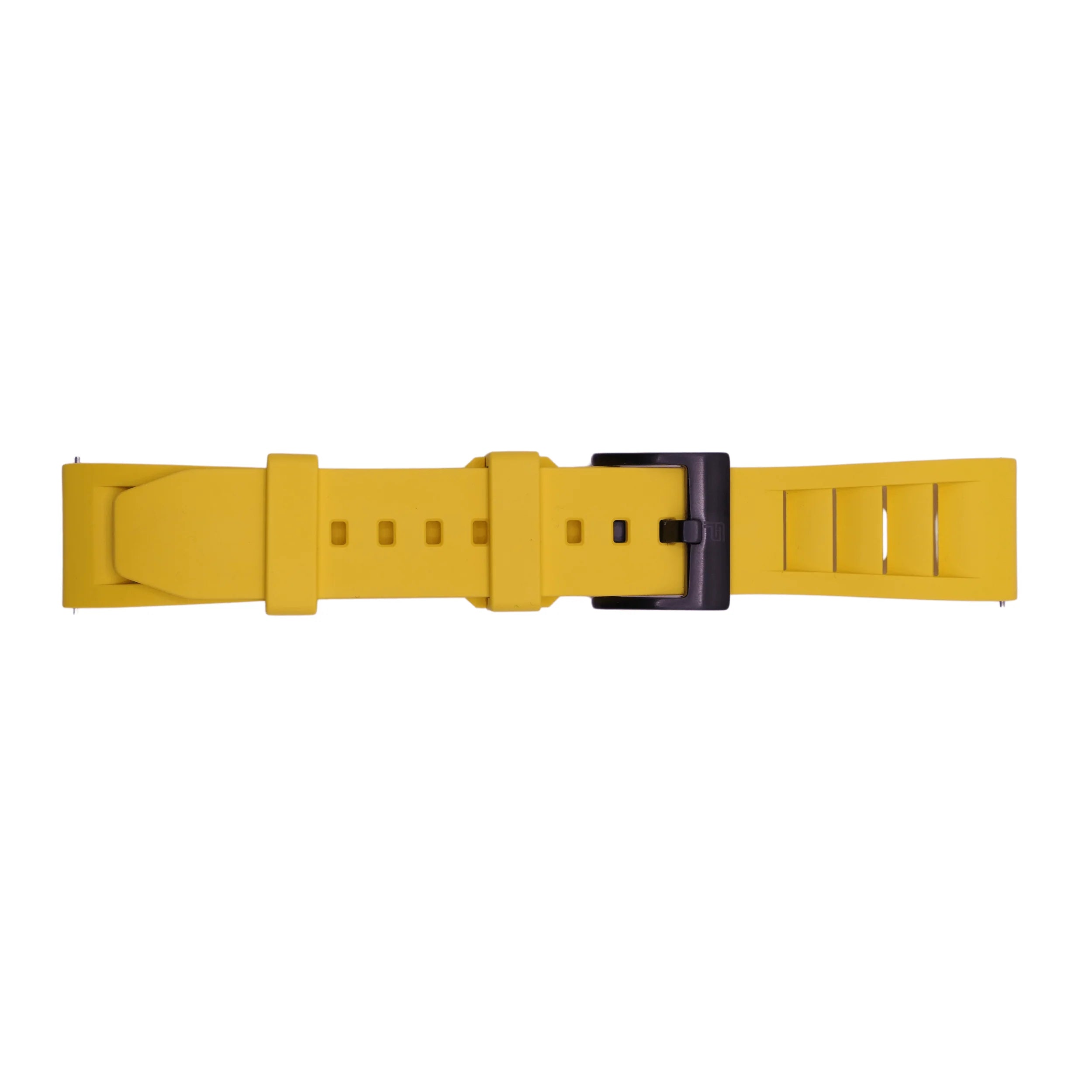 PUNCH SEMPER Yellow Rubber Watch Strap, Black Buckle - Punch Watch Design 