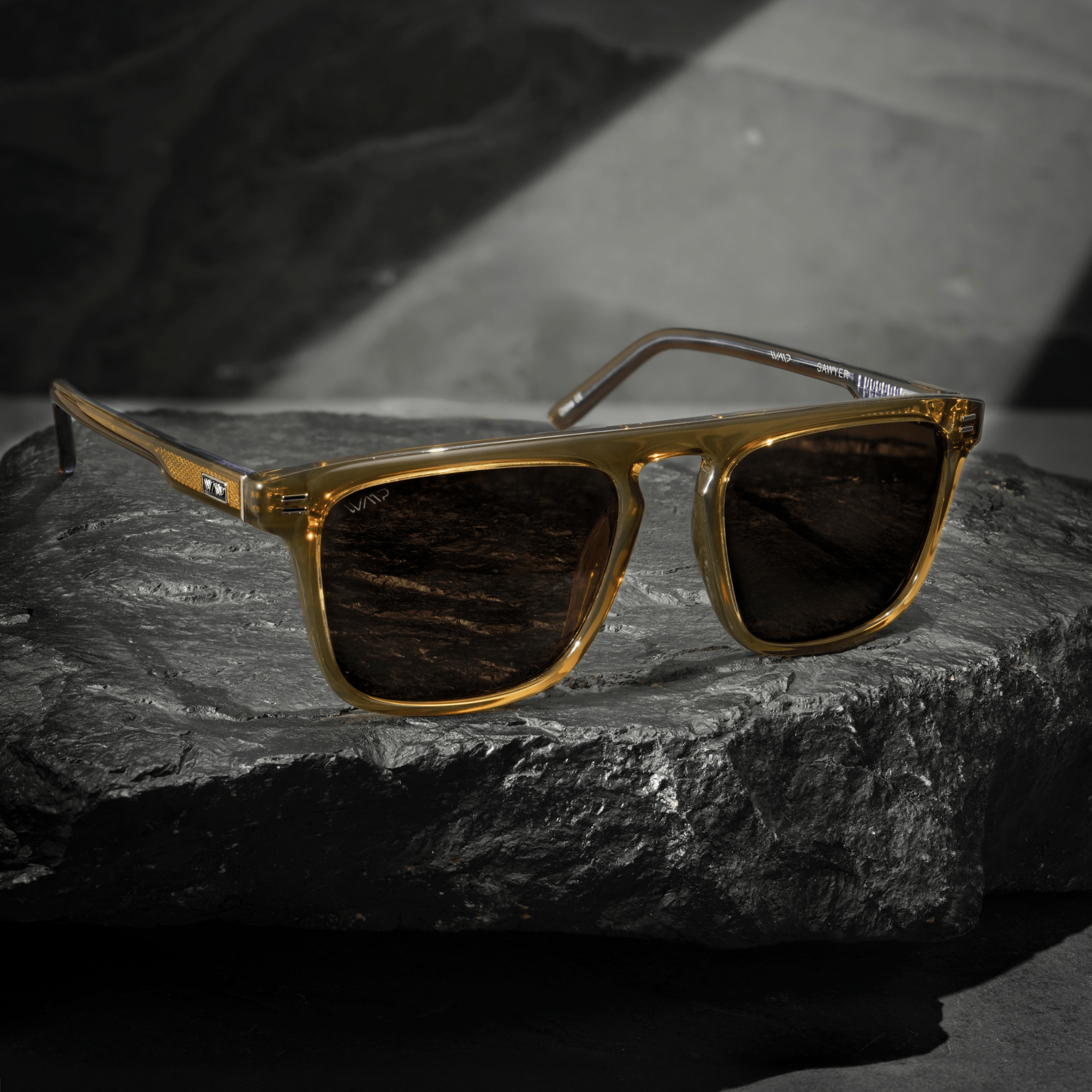 SAWYER Square Men’s Trendy Sunglasses in Crystal Verde by WMP Eyewear - PUNCH Watch & Eyewear - WMP Eyewear