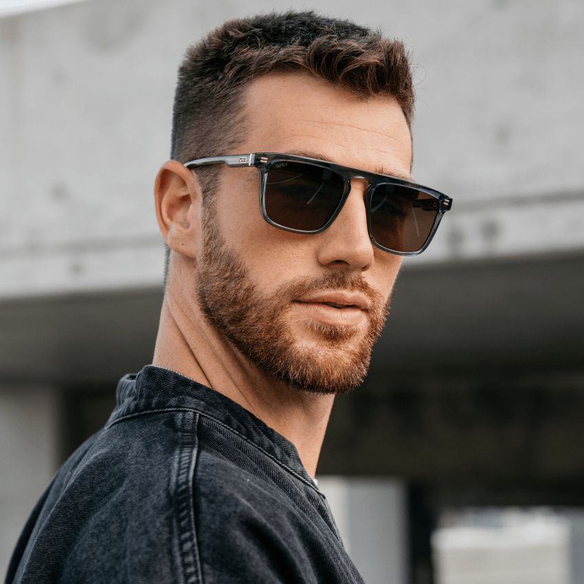 SAWYER Square Men’s Trendy Sunglasses in Nautical Crystal Blue by WMP Eyewear - PUNCH Watch & Eyewear - WMP Eyewear