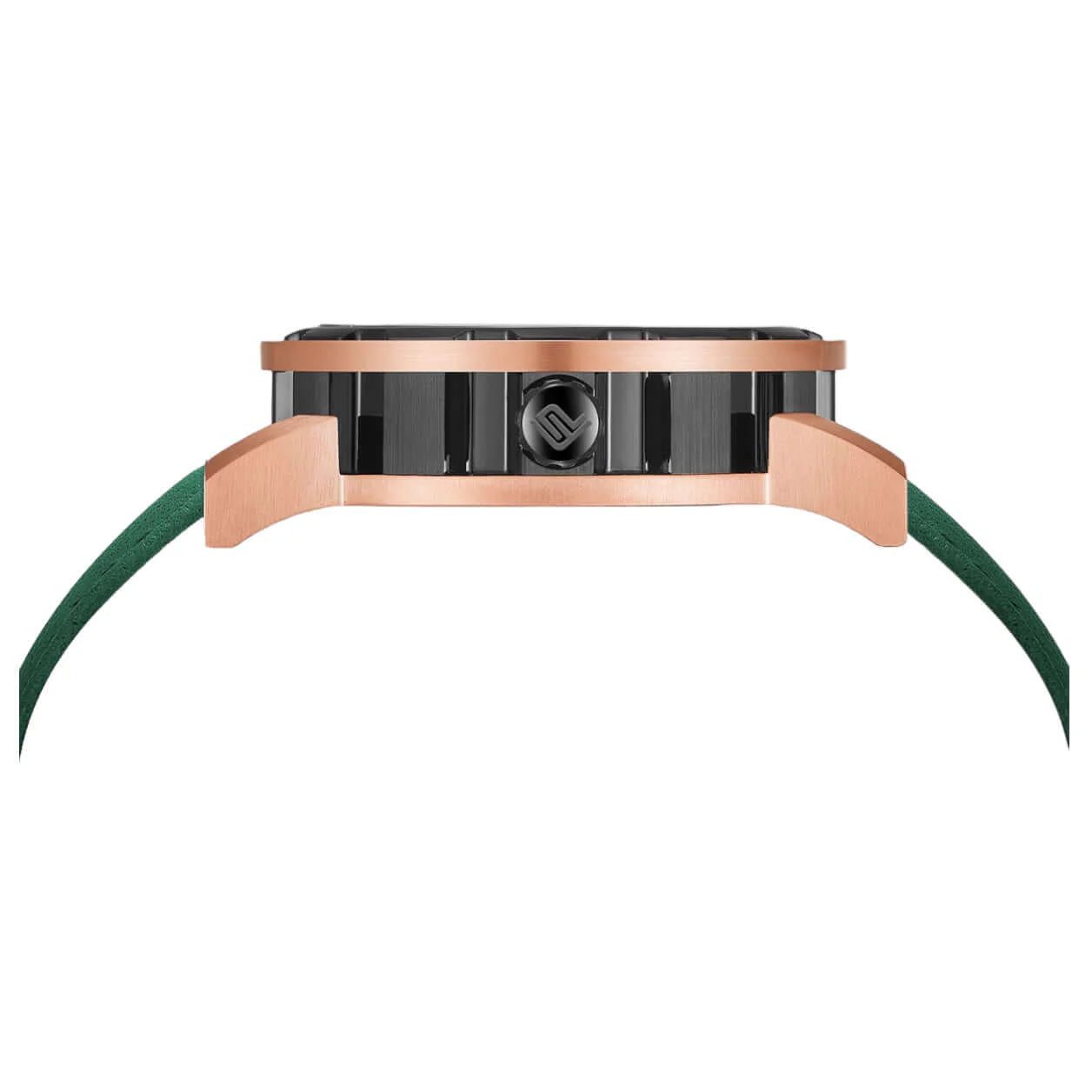 Mens Rose Gold Automatic Watch - Green Leather Strap l PUNCH - PUNCH Watch & Eyewear - Punch Watch Design