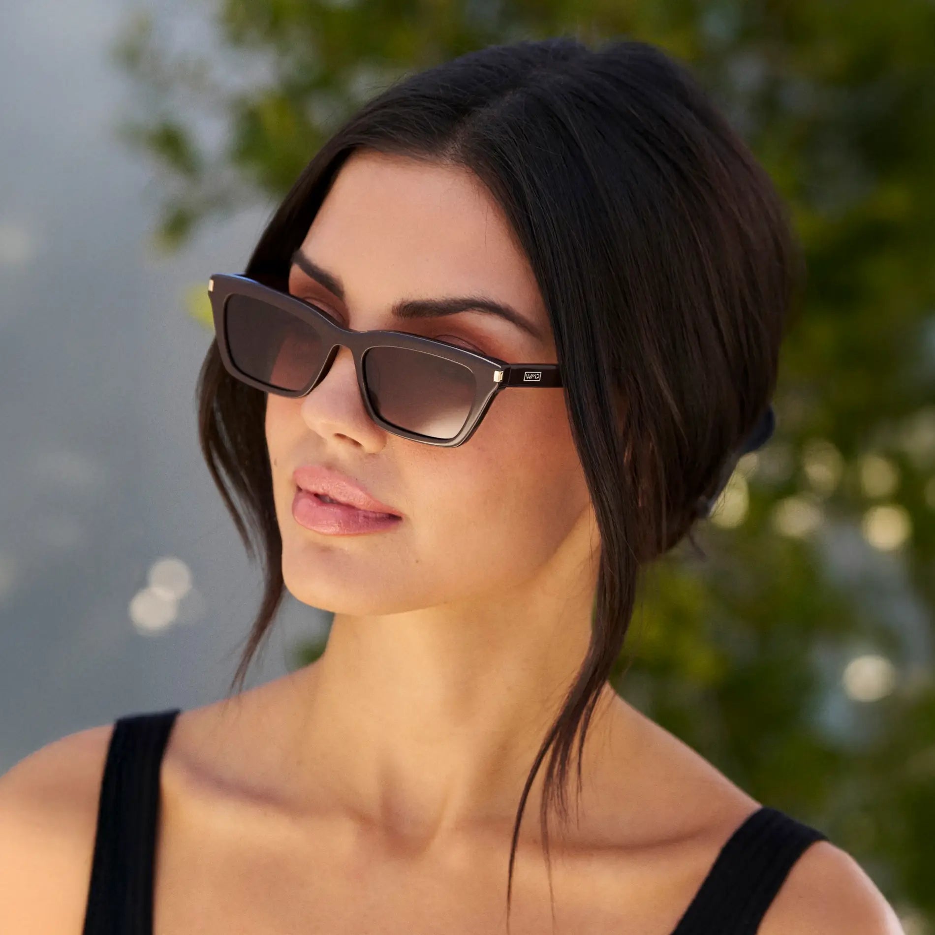 SIENNA Women's Slim Cat - Eye Sunglasses in Mocha Brown by WMP Eyewear - PUNCH Watch & Eyewear - WMP Eyewear