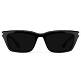 SIENNA Women's Slim Cat-Eye Sunglasses in Triple Black by WMP Eyewear