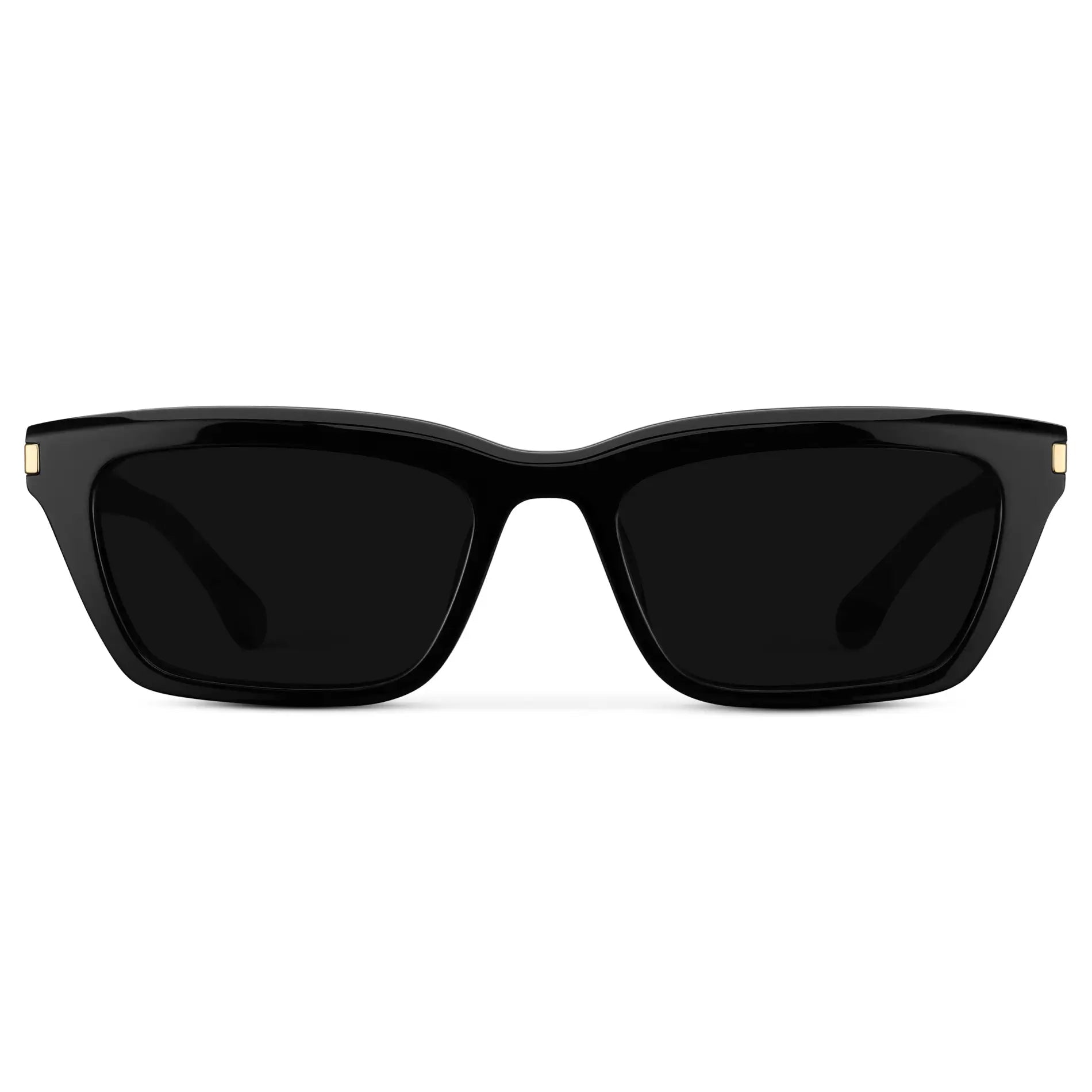 SIENNA Women's Slim Cat - Eye Sunglasses in Triple Black by WMP Eyewear - PUNCH Watch & Eyewear - WMP Eyewear