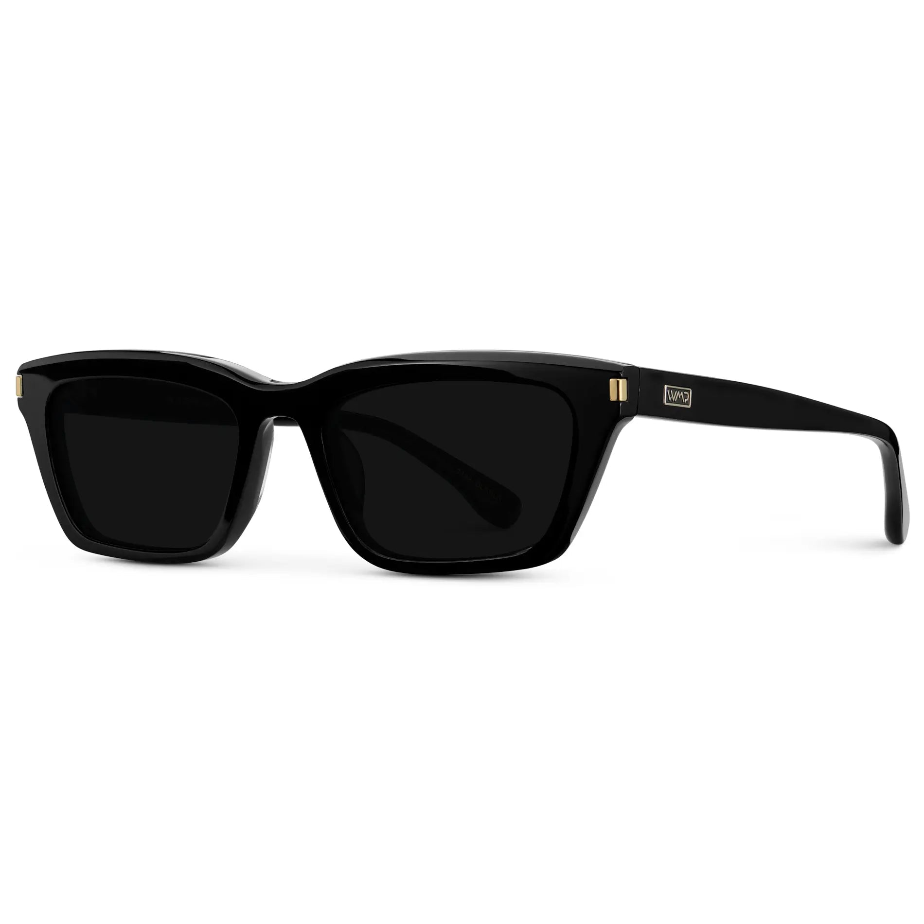 SIENNA Women's Slim Cat - Eye Sunglasses in Triple Black by WMP Eyewear - PUNCH Watch & Eyewear - WMP Eyewear