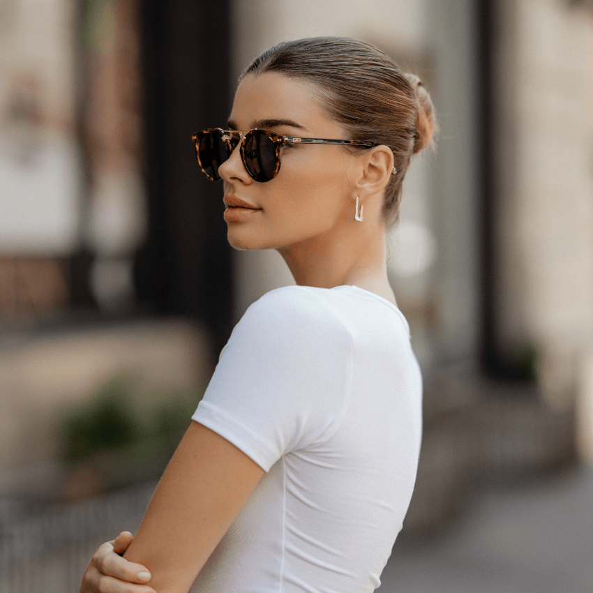 SKYLER Double Bridge Women's Sunglasses in Tortoise by WMP Eyewear - PUNCH Watch & Eyewear - WMP Eyewear