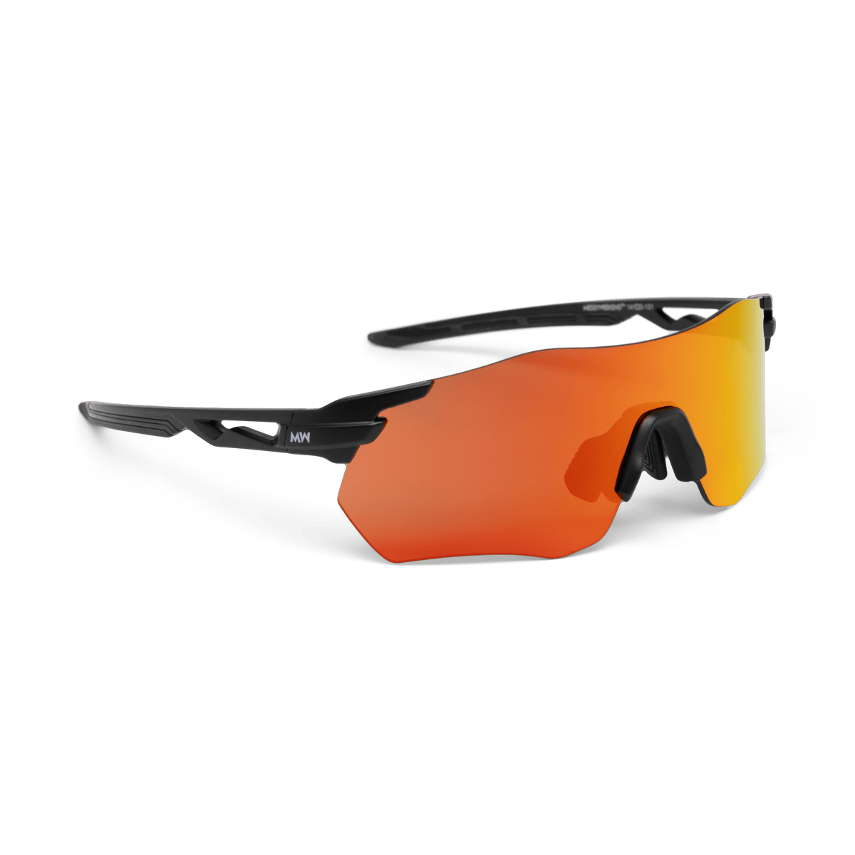SONIC Black Sports Sunglasses, Sunset Orange Lens by Messy Weekend - PUNCH Watch & Eyewear - MESSY WEEKEND