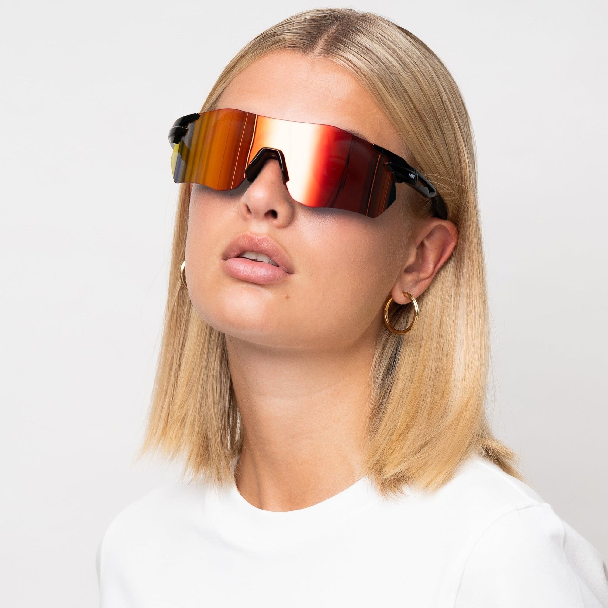 SONIC Black Sports Sunglasses, Sunset Orange Lens by Messy Weekend - PUNCH Watch & Eyewear - MESSY WEEKEND