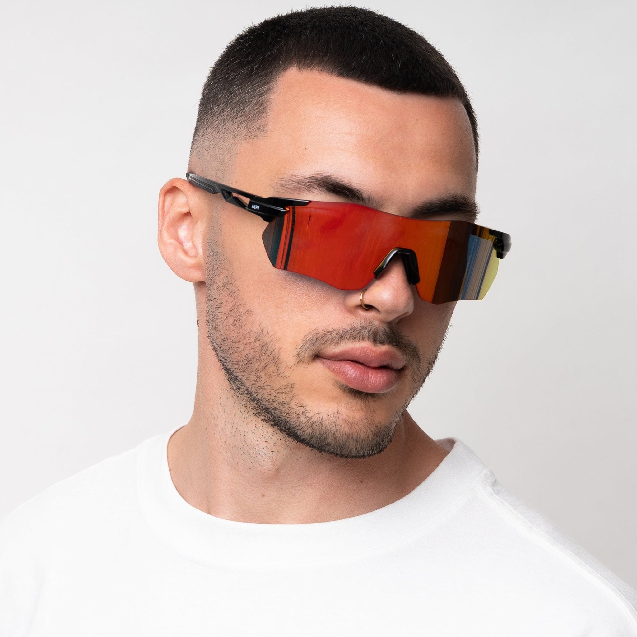 SONIC Black Sports Sunglasses, Sunset Orange Lens by Messy Weekend - PUNCH Watch & Eyewear - MESSY WEEKEND