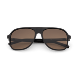 SUMI Black Oversized Aviator Acetate Sunglasses by Messy Weekend