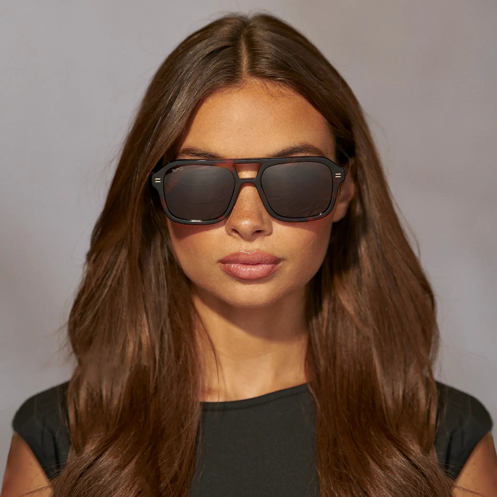 SYDNEY Oversized Aviator Women's Sunglasses in Brown Tortoise by WMP Eyewear - PUNCH Watch & Eyewear - WMP Eyewear