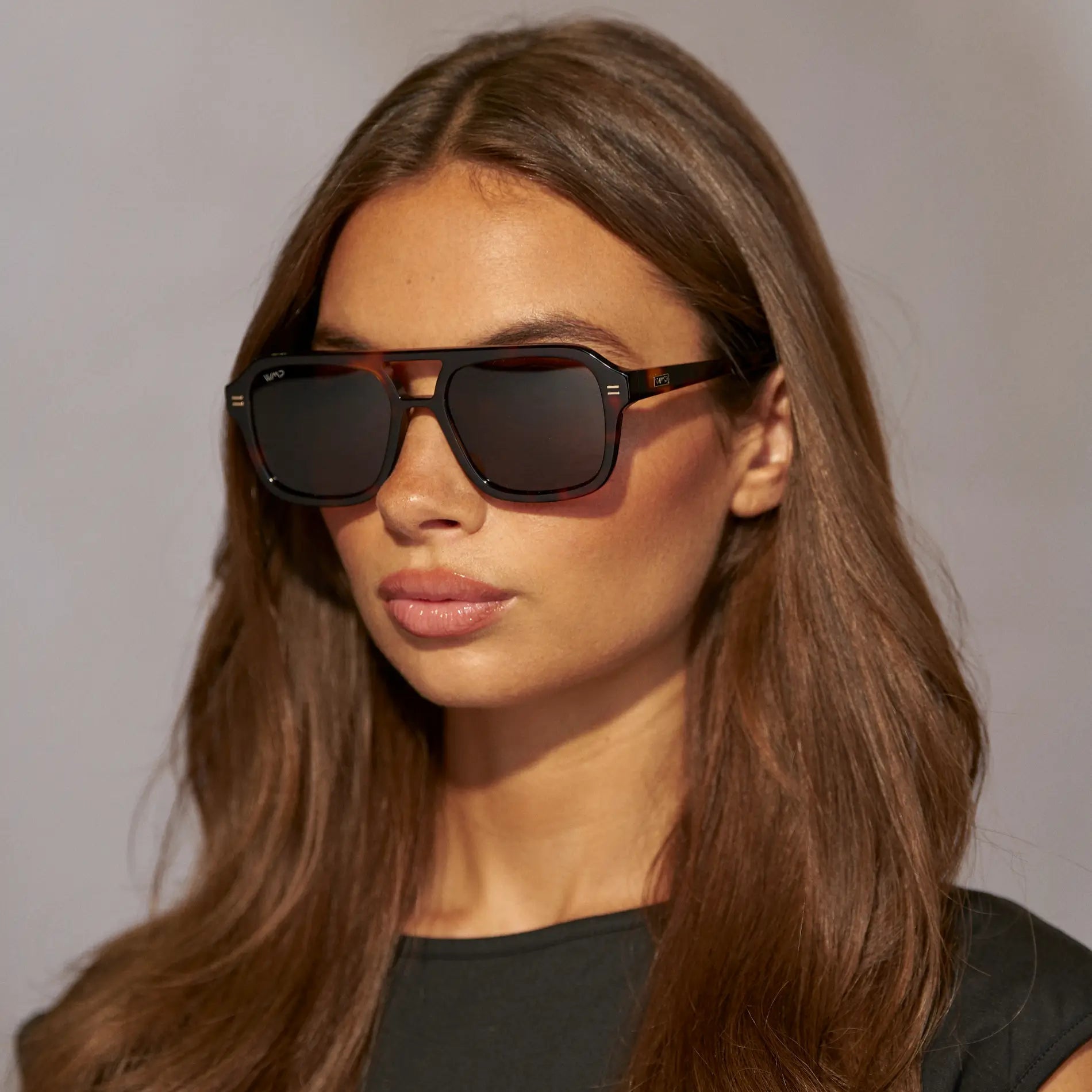 SYDNEY Oversized Aviator Women's Sunglasses in Brown Tortoise by WMP Eyewear - PUNCH Watch & Eyewear - WMP Eyewear
