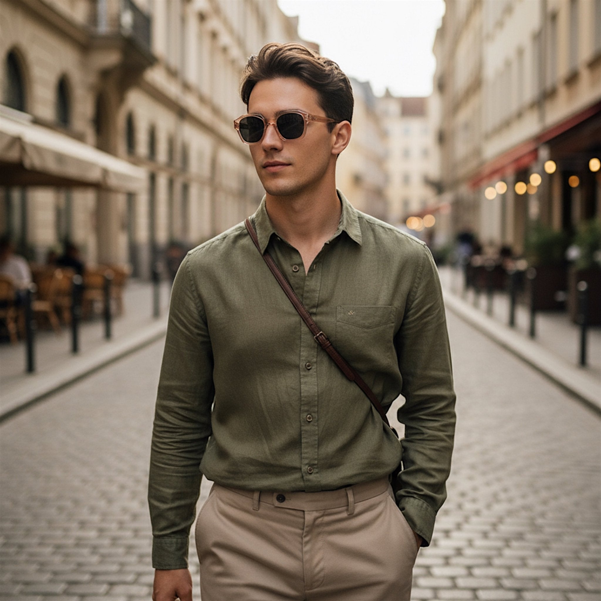 THEO Geometric Polarised Sunglasses, Unisex, Beige Crystal by TrueVivid - PUNCH Watch & Eyewear - TRUEVIVID