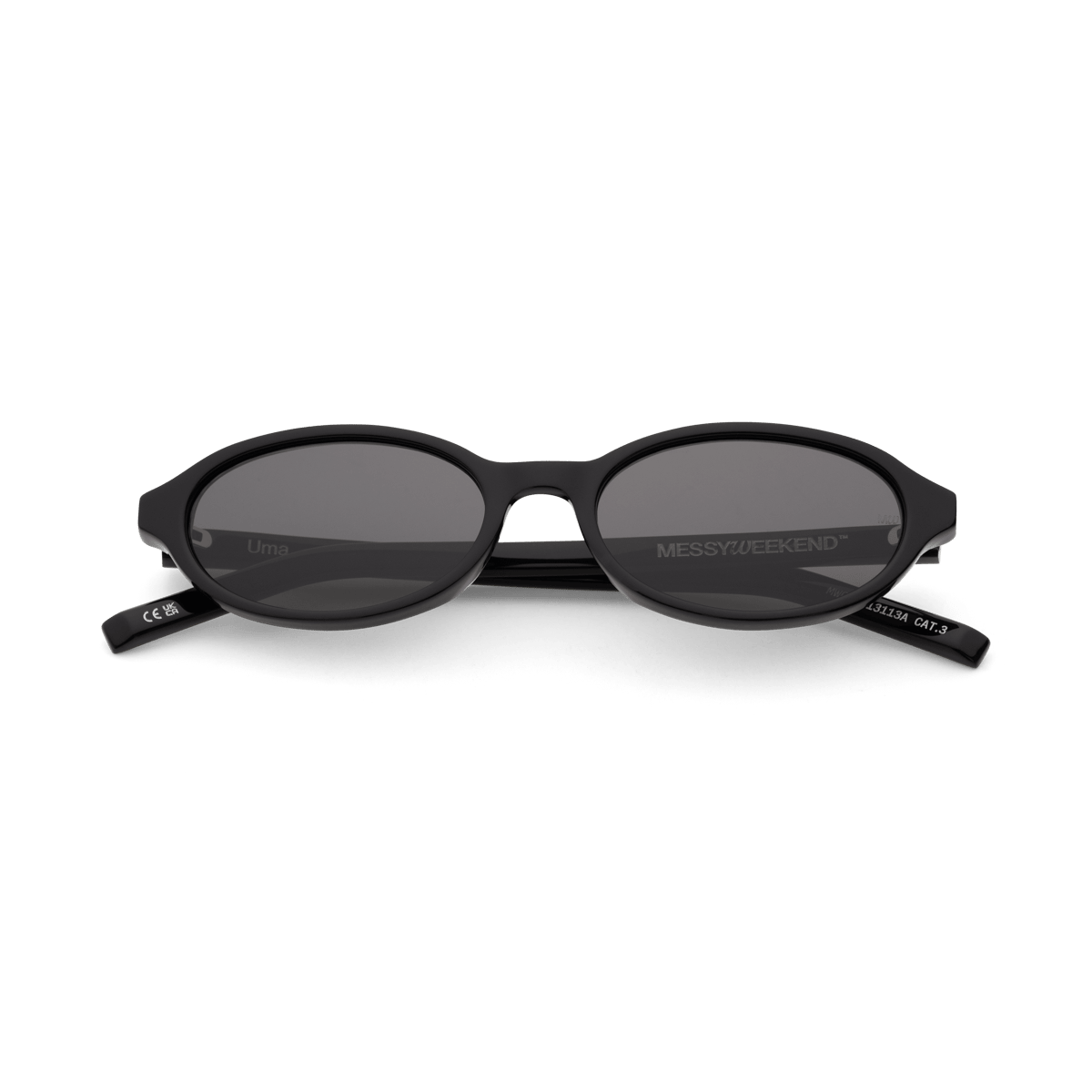 UMA Black Oval Sunglasses by Messy Weekend - PUNCH Watch & Eyewear - MESSY WEEKEND
